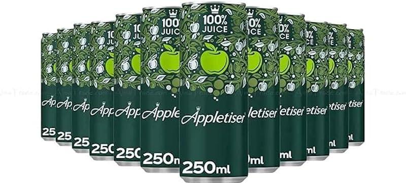 AHG Investment 24 x Appletiser Cans 250ml 100% Apple Juice Lightly Sparkling