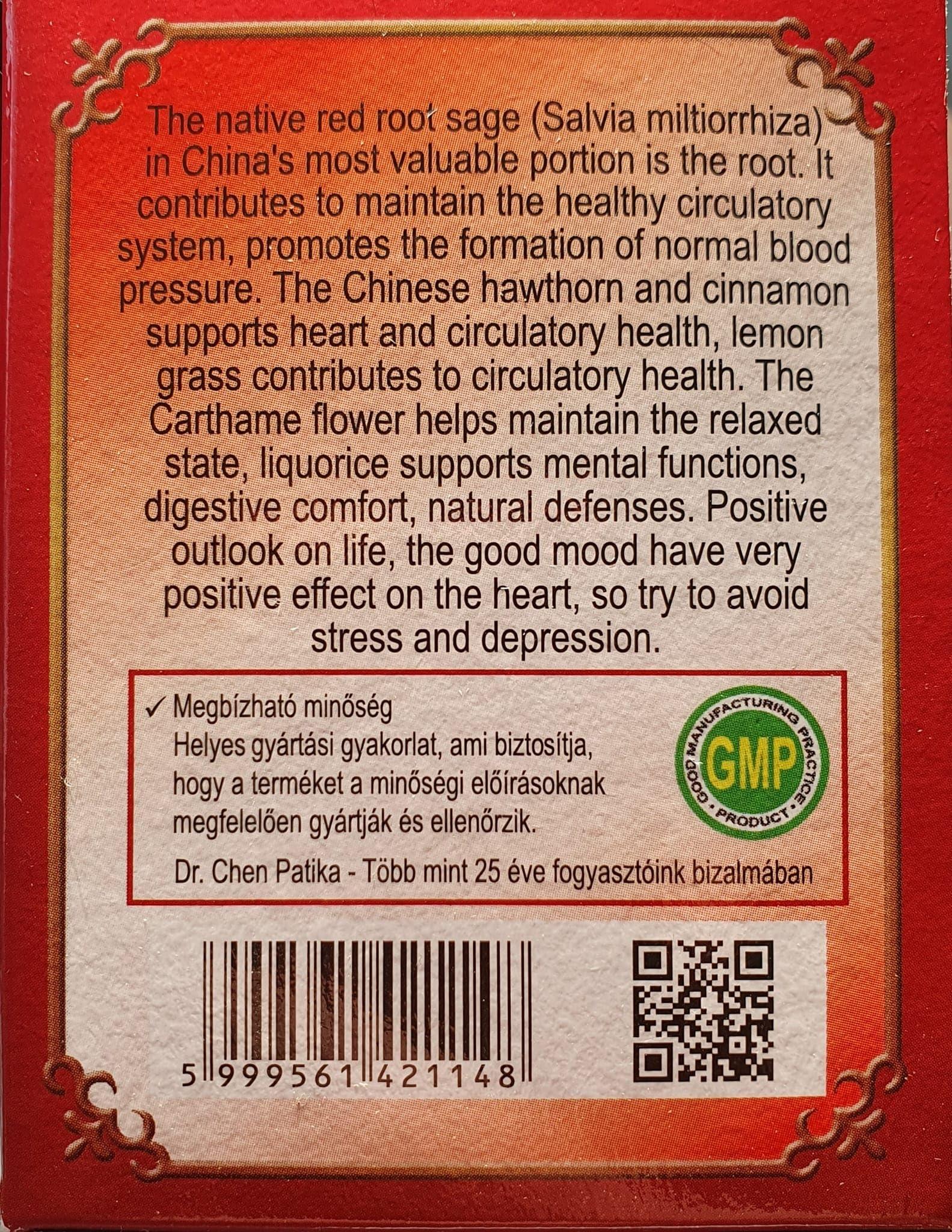 Dr Chen Dr Chen Heart Meridian Tea Natural Traditional Tea Blend Heart and Circulatory Health 20 Teabags