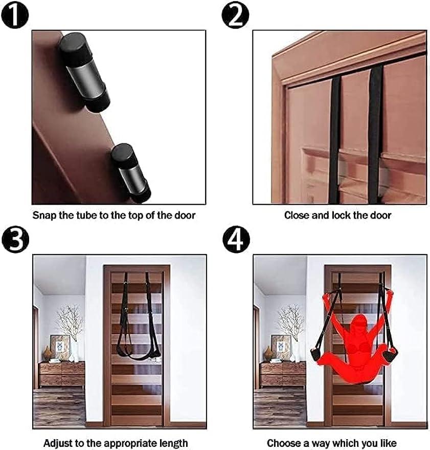 FreshCart Basics Door Sex Swing with Seat Couples Sex Slingshot Door Swing Restraints Sex Position Soft Sex Chair Sweaters Over-The-Door Sex Swing with Thick Cushion Sex Swings for Couples Heavy Duty Hold 300 lbs