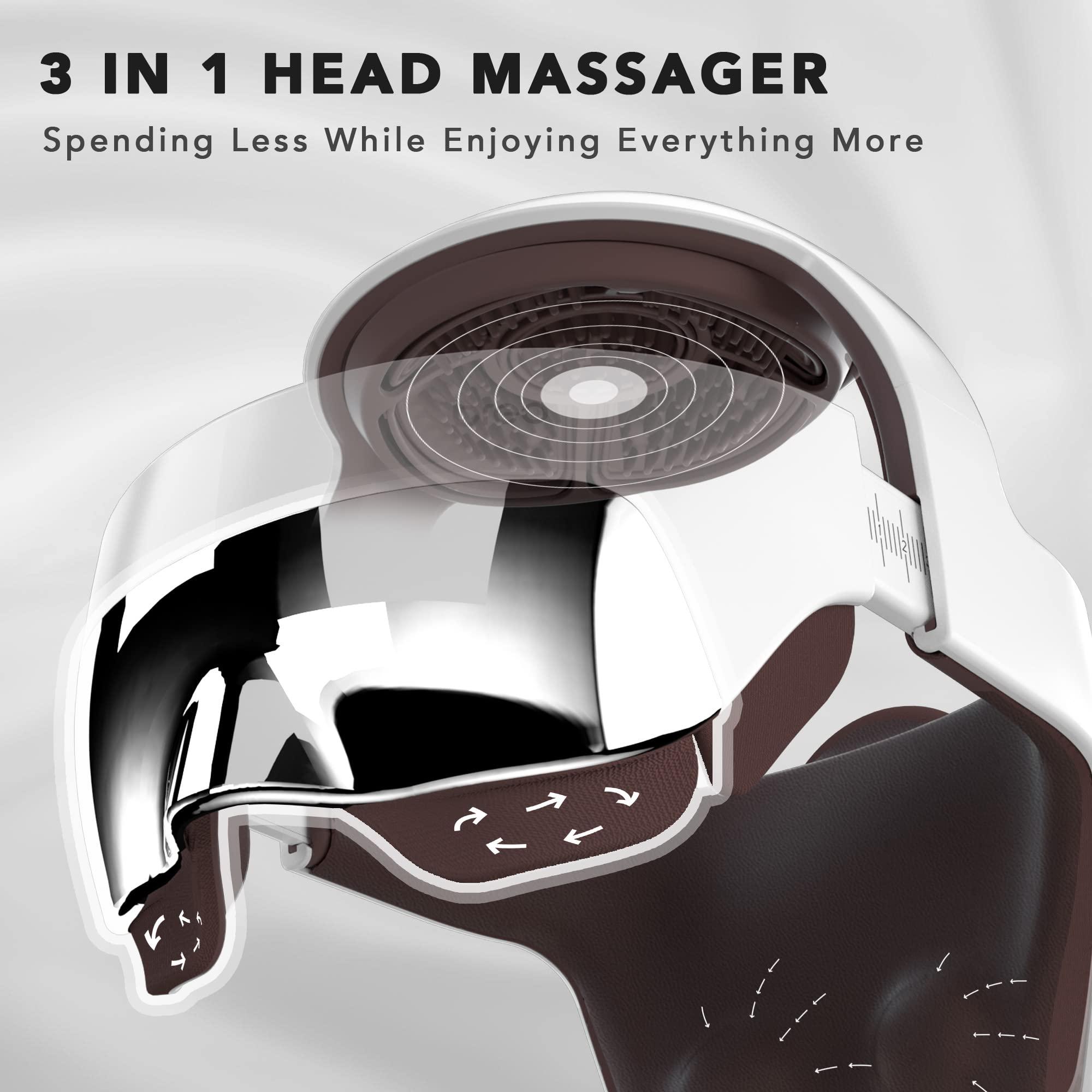 breo Breo iDream5s Electric Head Massager, Eye & Neck Massage Helmet with Heat, Kneading, Air Compression, APP Control Scratcher for Headache, Stress Relief, Deep Sleeping
