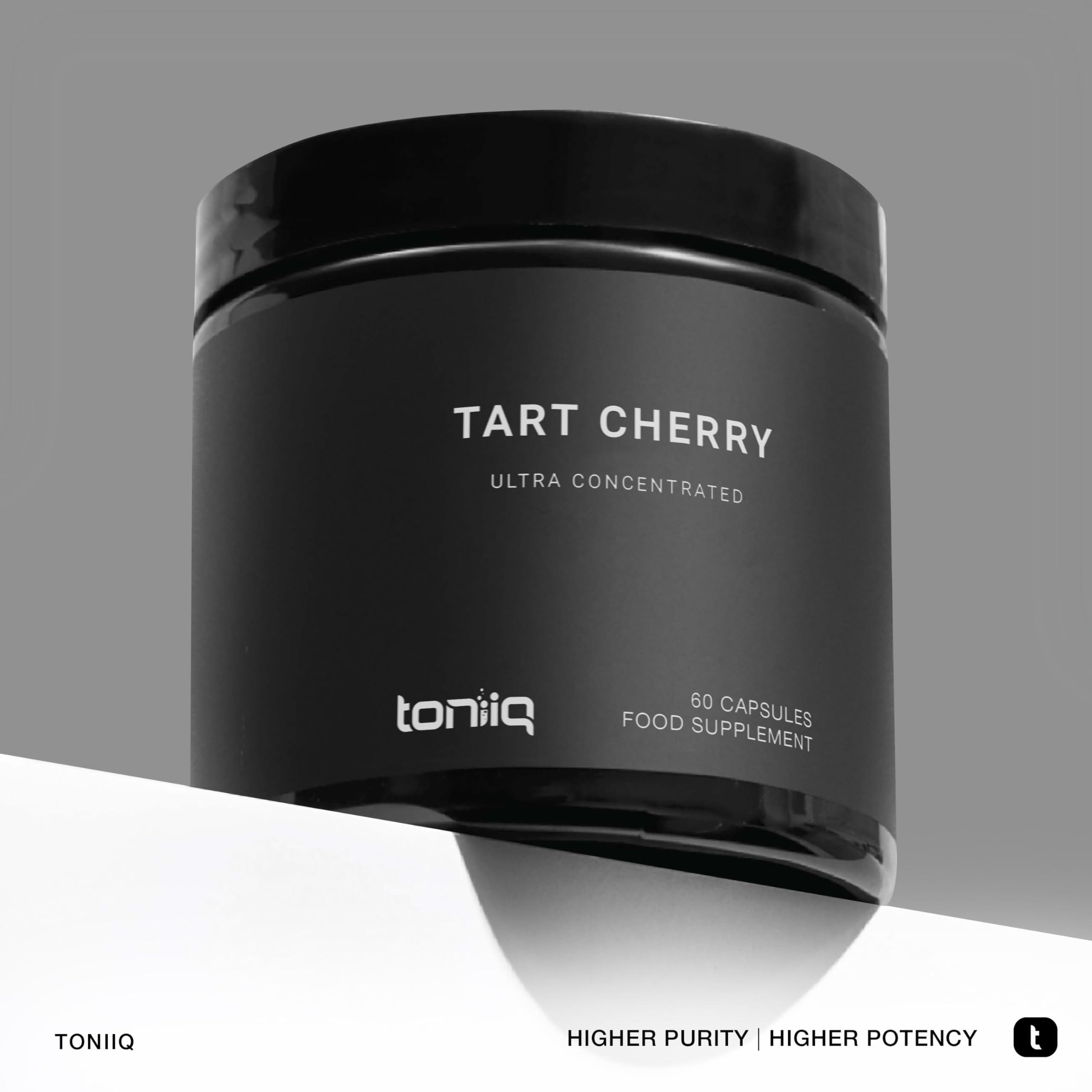Toniiq Tart Cherry Capsules - Ultra High Potency 52:1 Extract - Highly Concentrated - Third-Party Lab Tested for Purity & Quality - 60 Capsules