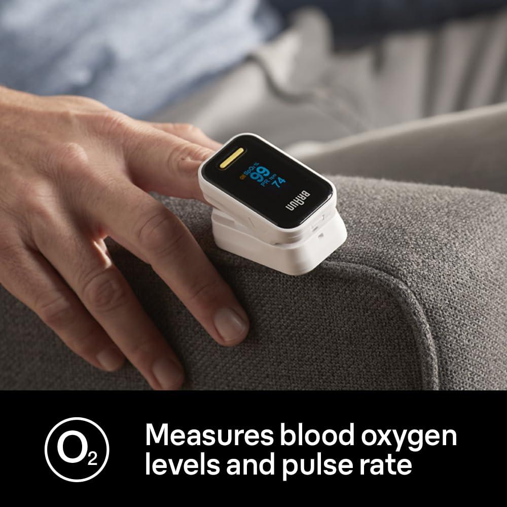 Braun Braun Pulse Oximeter 1 - Accurate Blood Oxygen Finger Monitor - Clinically Validated - Easy-to-use at Home - For COPD, Pneumonia, Sleep Apnea Sufferers - Great for Athletes- YK-81CEU