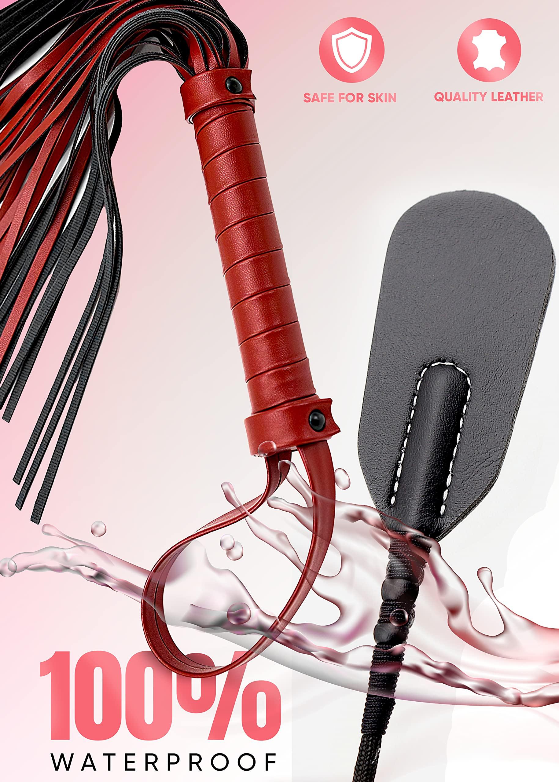 FreshCart Basics Leather Crop 18" Floggers and Paddles and Whips Sex BDSM Starter Kit Paddle Adult Play