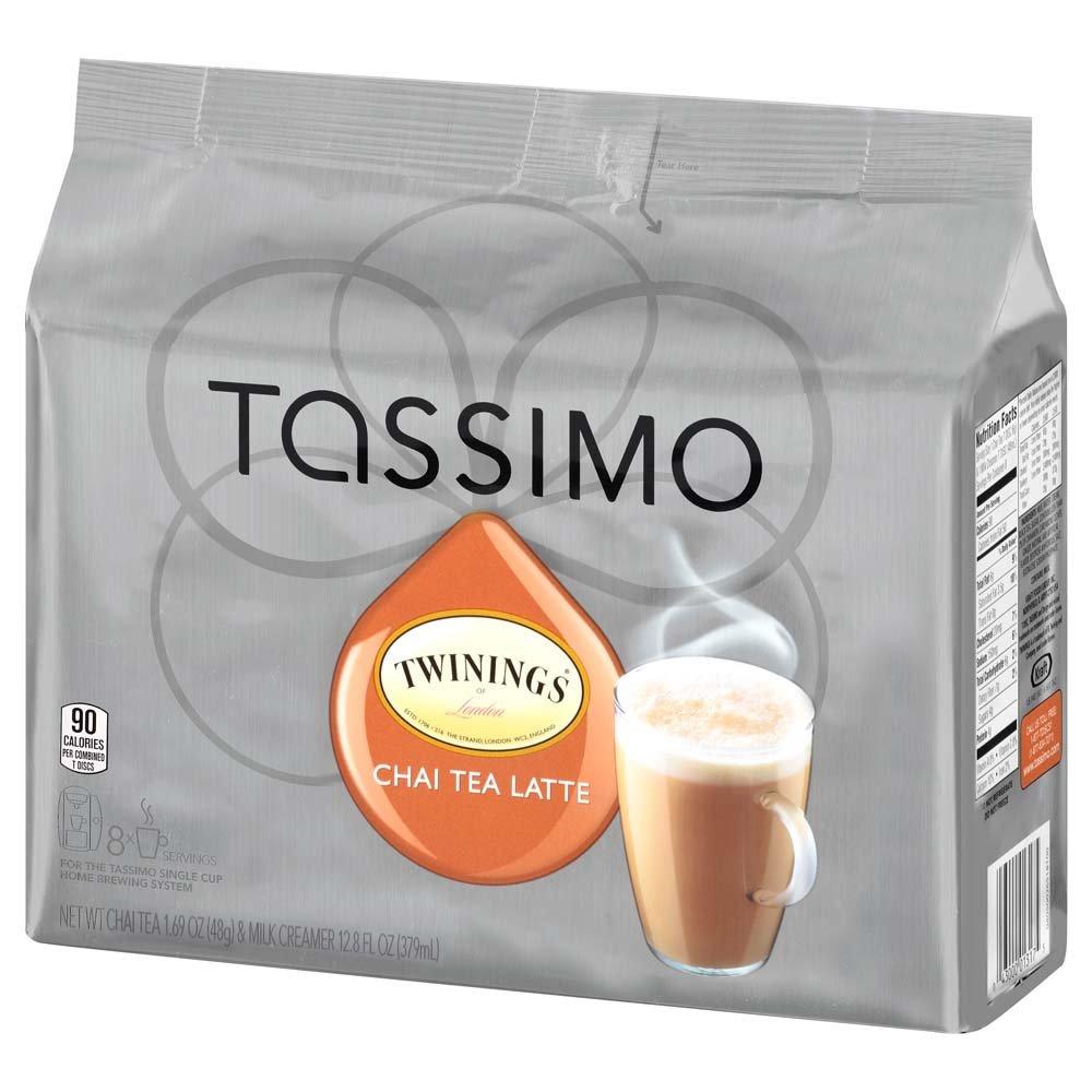 Tassimo Twinings Chai Tea Latte, T-Discs For Tassimo Coffeemakers, 8 Count Packages, (Pack Of 5) (Package May Vary)