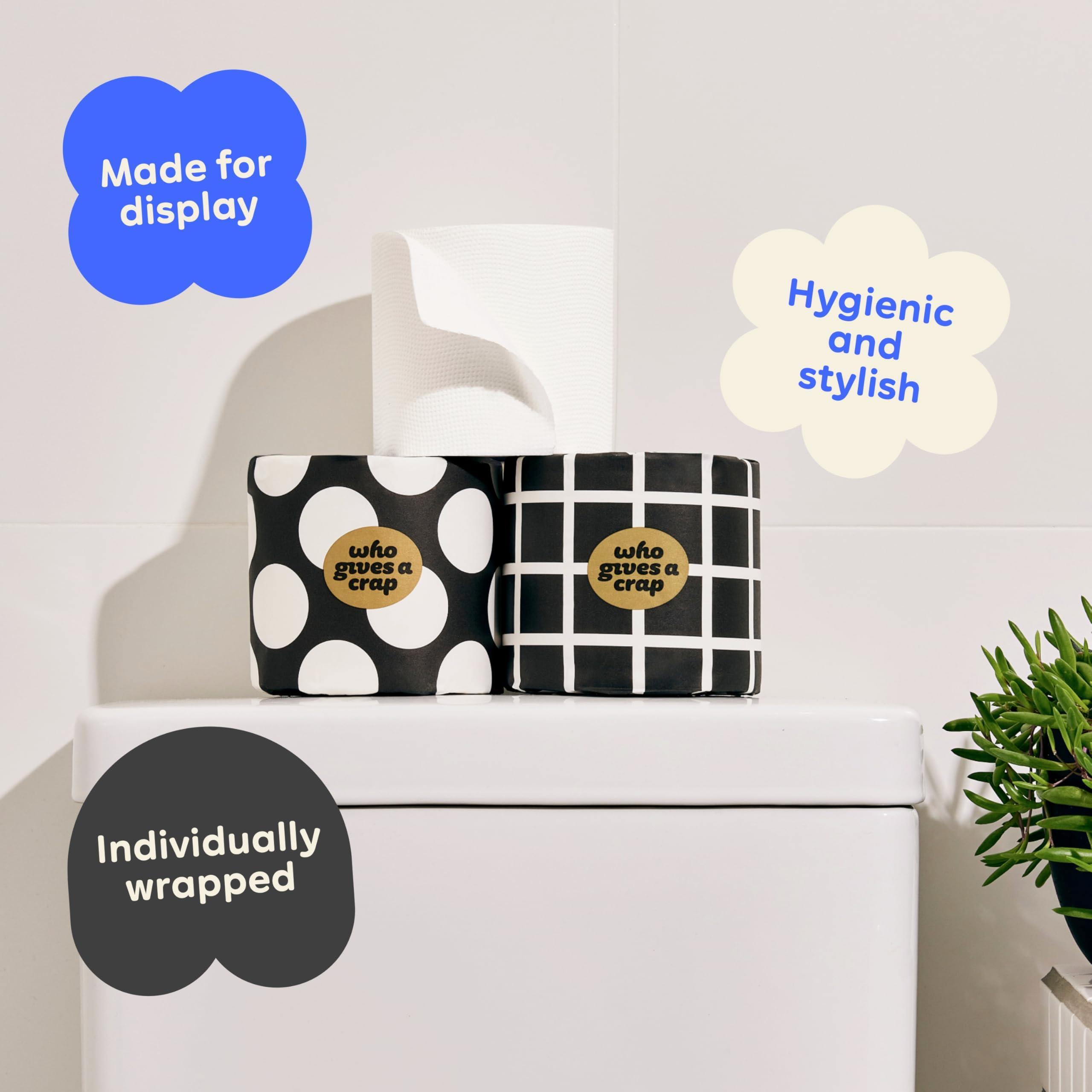 Who Gives A Crap Who Gives A Crap Premium Bamboo, Twice as Long, Toilet Roll, Box of 24 (3-Ply, 370 Sheets) Luxuriously Soft, Strong, Sustainable, Biodegradable & Plastic-Free