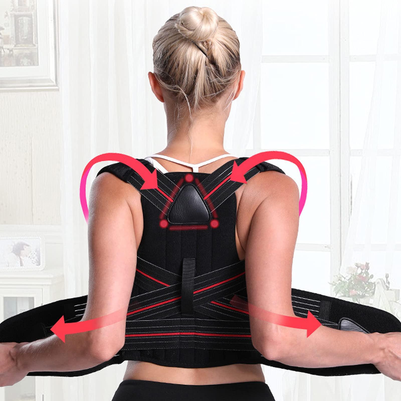 FreshCart Basics Shoulder Posture Corrector Adjustable Back Correction Sitting Posture Summer Pain Relief from Neck Back and Shoulder for Man Women and Teens,M