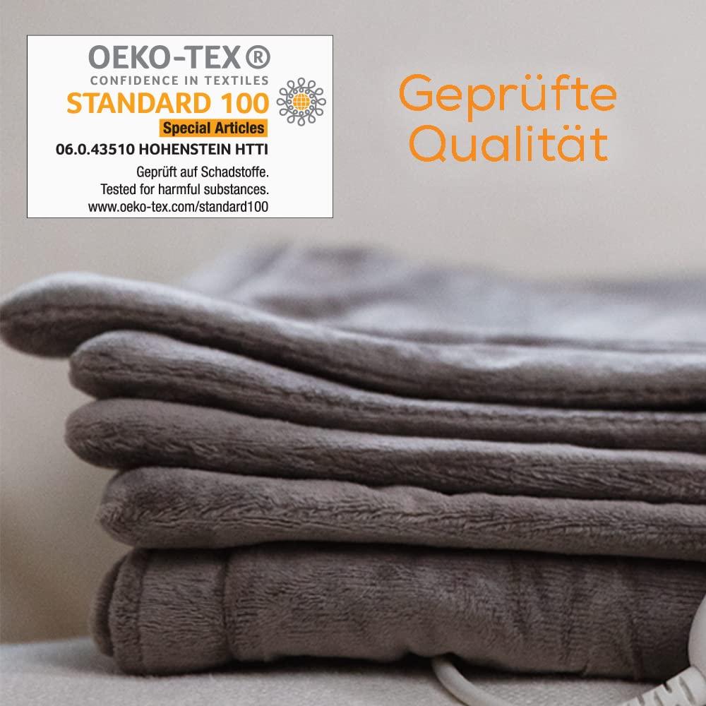Beurer Beurer HD 150 XXL Electric Blanket with Automatic Shut-Off, 200 x 150 cm, 6 Temperature Levels, Machine Washable, Cuddly Blanket, Taupe
