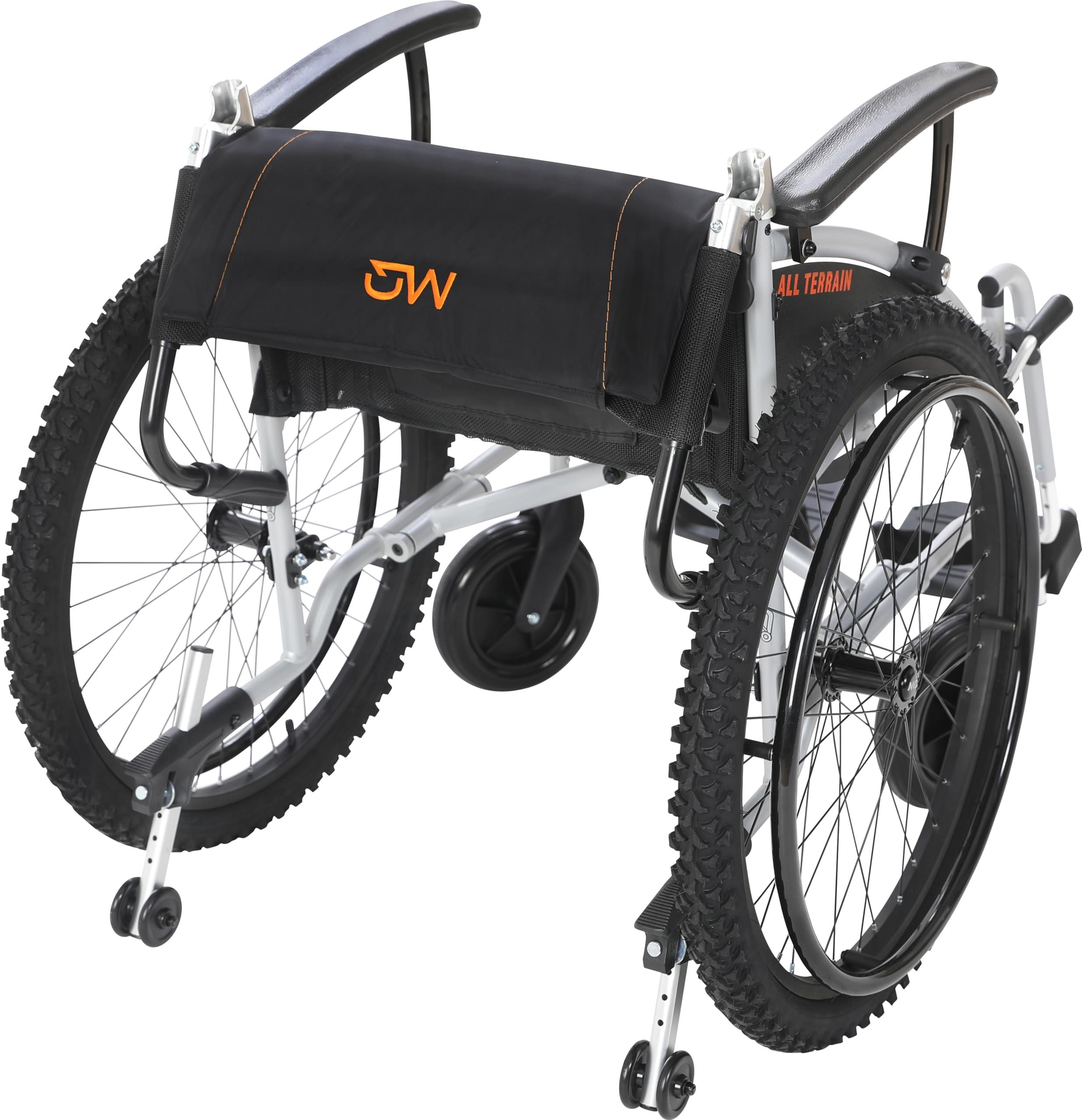 MobiQuip MobiQuip All Terrain, Lightweight, Folding, Manual Self Propelled Aluminium Wheelchair, Quick Release Wheels, Silver Frame, 18 inch Seat.