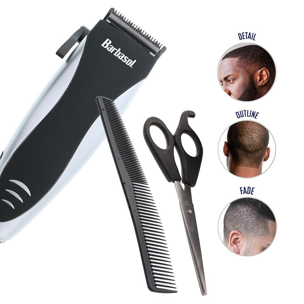 XTREME DIGITAL LIFESTYLE ACCESSORIES Barbasol Professional Hair Clipper Kit with Stainless Steel Blades, 4 Guide Combs, Adjustable Taper and Travel Bag