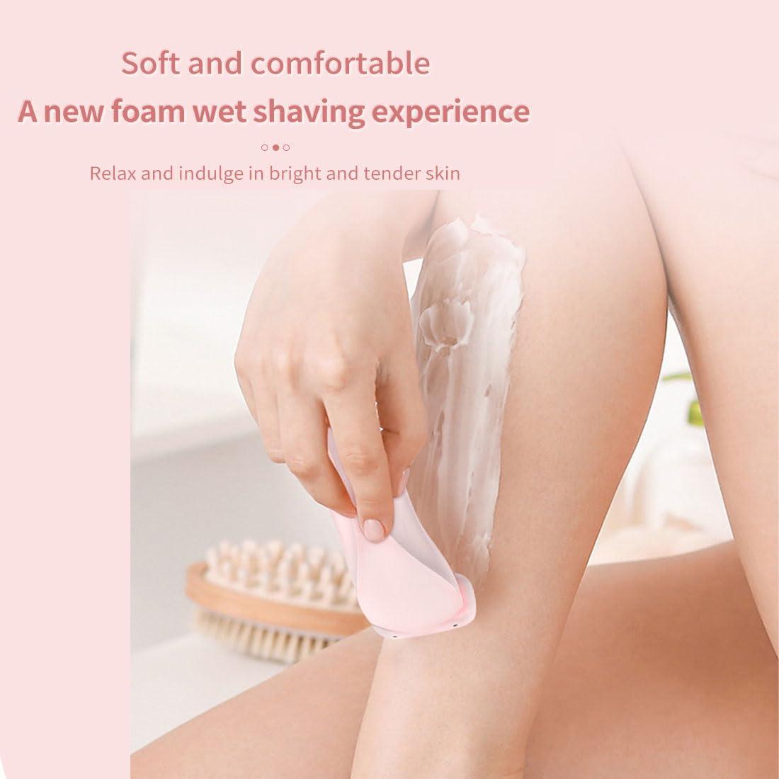 YCYATS Solys Razor, Silk Glide Razor, 2-in-1 Interchangeable Blade Epilator, Wet & Dry Use, Suitable for Different Body Parts (Blue)