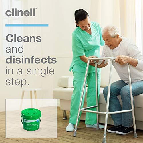 Clinell Clinell Universal Cleaning and Disinfectant Wipes for Surfaces - Pack of 4 Buckets - 225 Wipes per Pack (900 Wipes) - Multi Purpose Wipes, Kills 99.99% of Germs, Quick Action