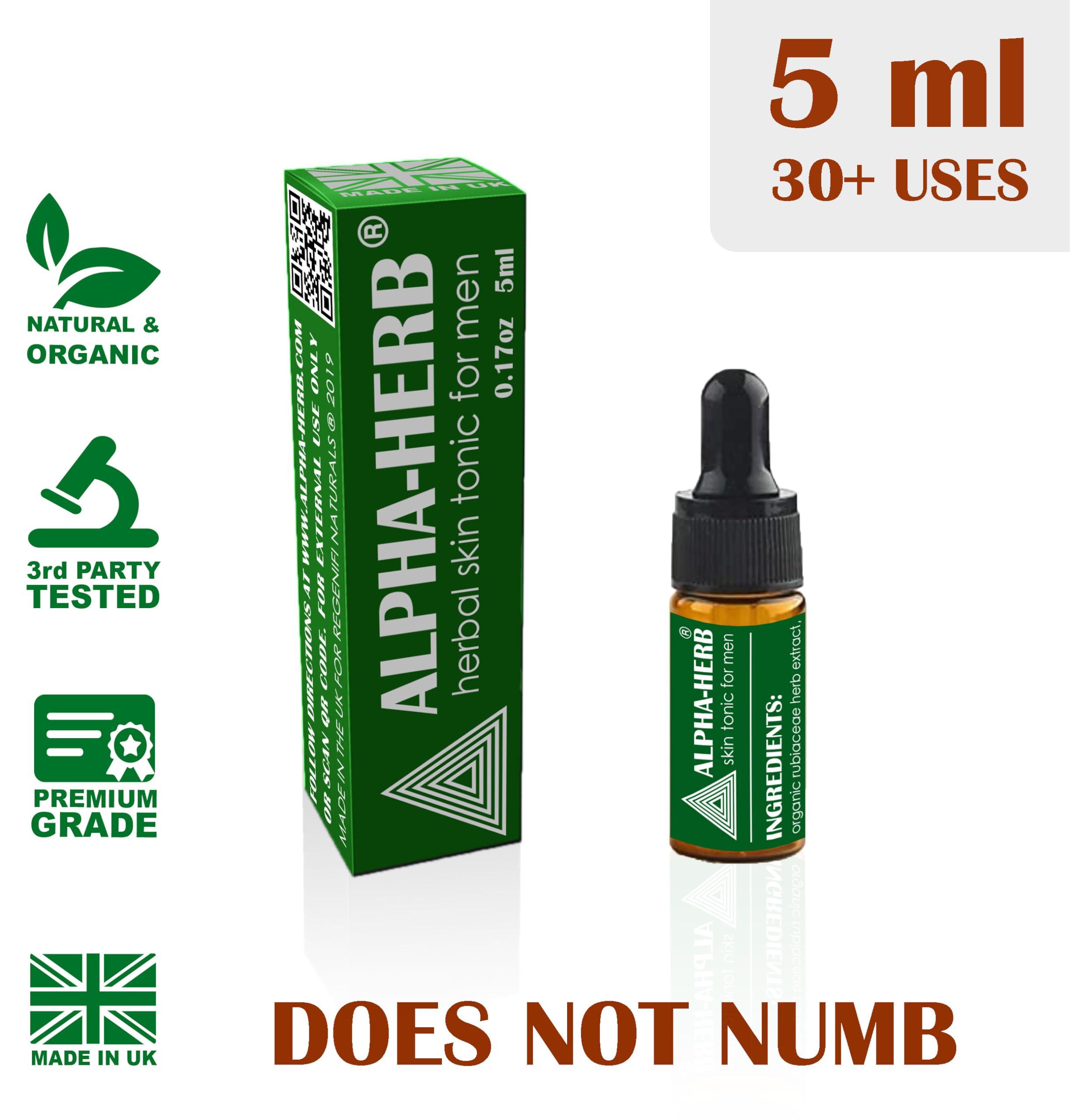 Alpha-Herb Alpha-Herb No-Numbing & Natural Delay Spray Drops to Last Longer | Climax Control | 30+ Uses per Bottle