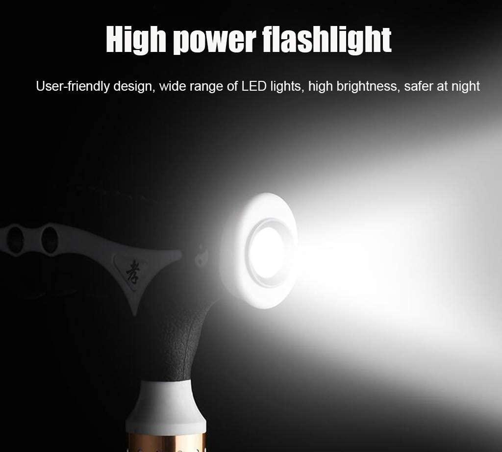 TEmkin Walking Stick Walkers for Seniors Rollator Walker, Adult 3 Modes LED Flashlight Balancing Mobility Aid Lightweight Adjustable Portable Hand Cane for Men Women,Drive Aluminum Crutch,Black rollator wal