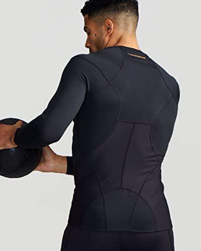 Tommie Copper Tommie Copper Mens Full Back Support Shirt I UPF 50, Long Sleeve Compression Shirt for Upper & Lower Back, Shoulder & Hip, Black, S