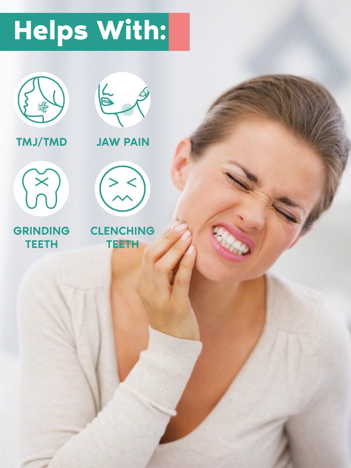 Zaybuon SandoKare TMJ Relief Products Jaw, TMJ Relief Massager, Vibration and Heating, Ergonomic Multi-Needle Design TMJ Massage Tool, Effective Jaw & Neck Pain, Grinding and Clenching Teeth Relief, White