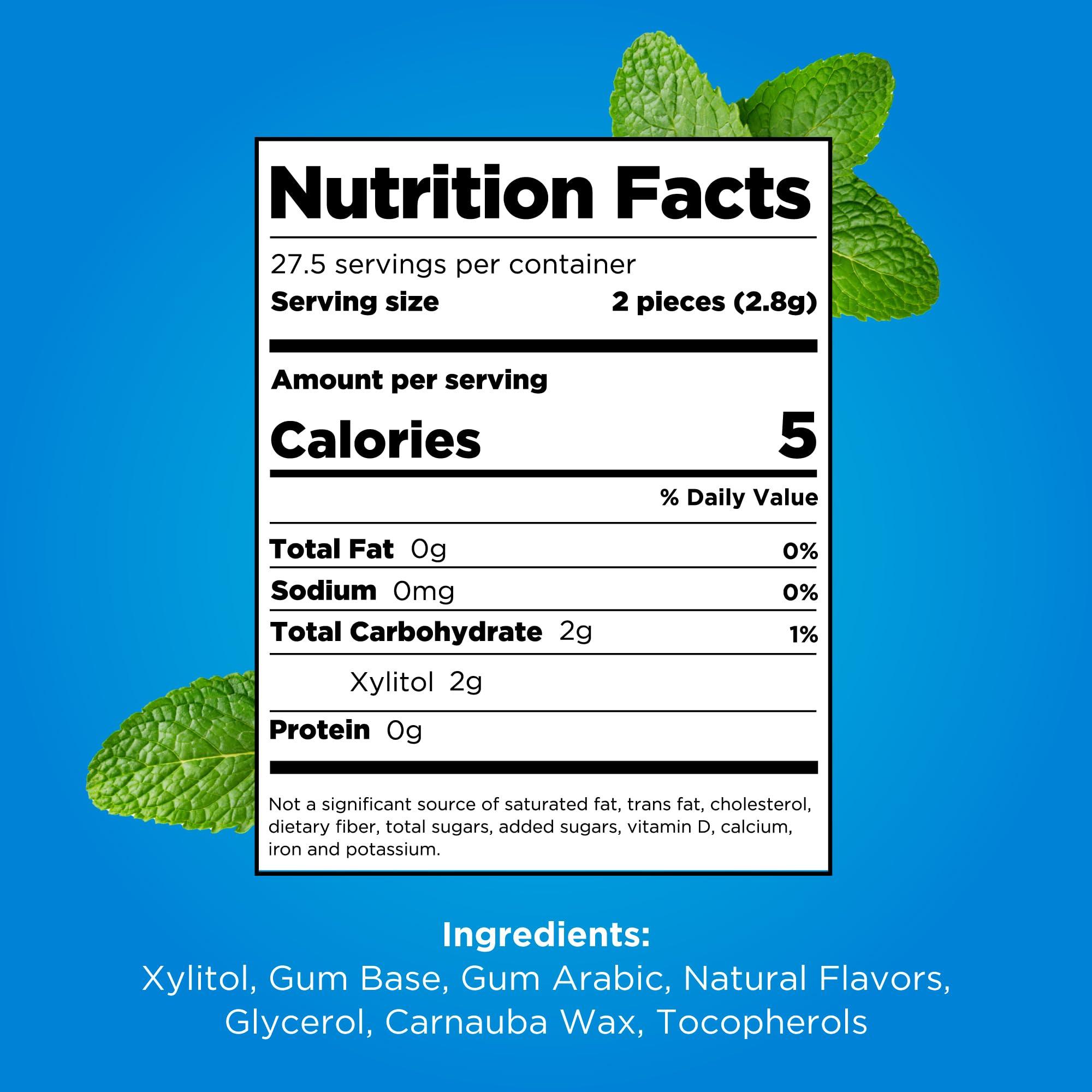 PUR PUR Gum | Sugar Free Chewing Gum | Made with Xylitol | Vegan, Aspartame Free, Gluten Free and Keto Friendly | Natural Peppermint Flavoured Gum, 55 Pieces (Pack of 6)