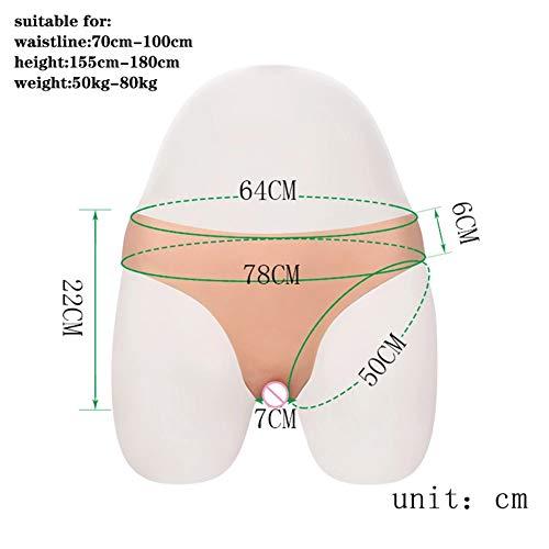 XSWL XSWL Silicone Crossdresser Panties Lifelike Men Hidding Gaff Panty for Crossdressing Cosplay Transgender Costume,White,B