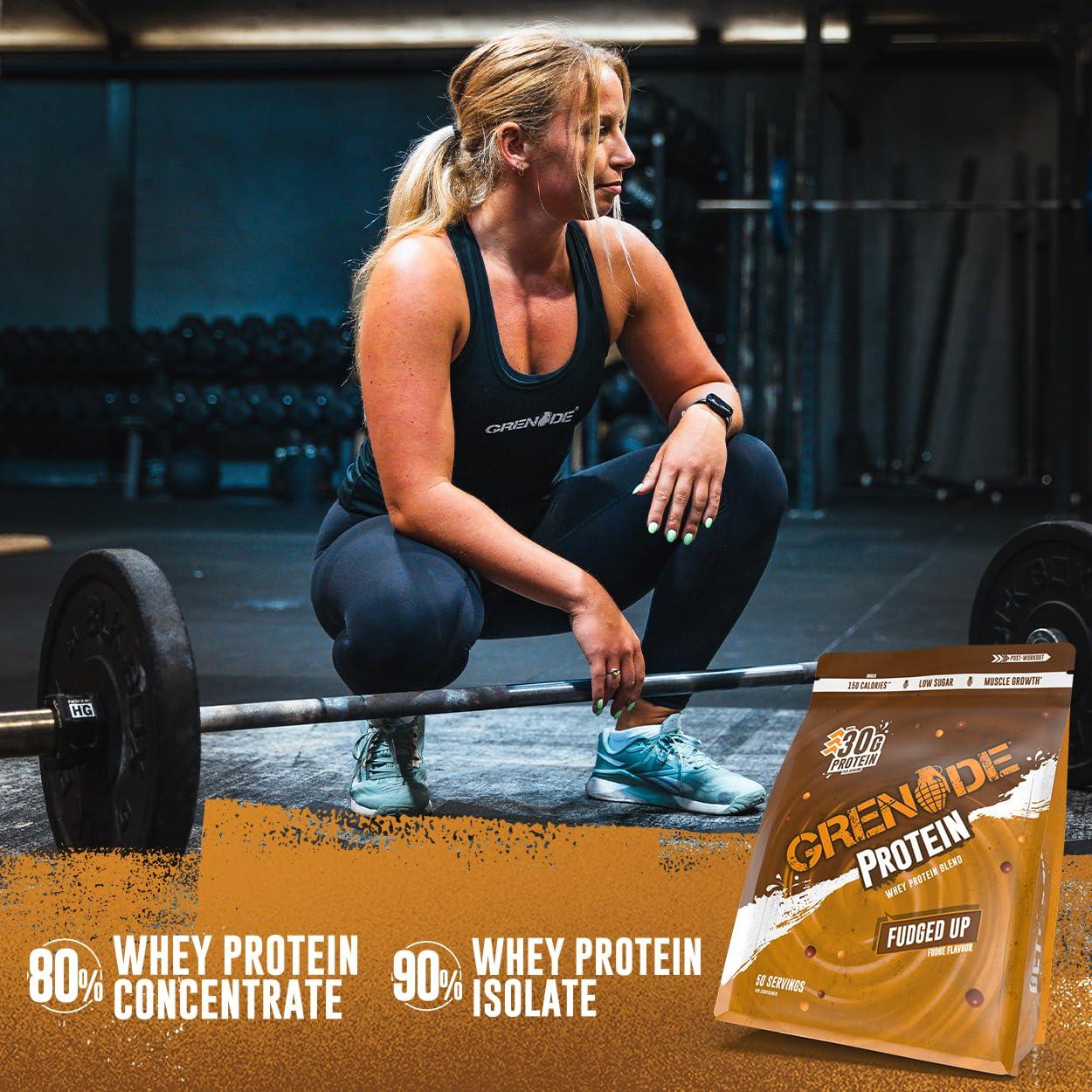 Grenade Grenade Whey Blend High Protein Powder, Low Sugar with 30g Protein per Serving, (50 Servings) - Fudged Up, 2 kg (Pack of 1)