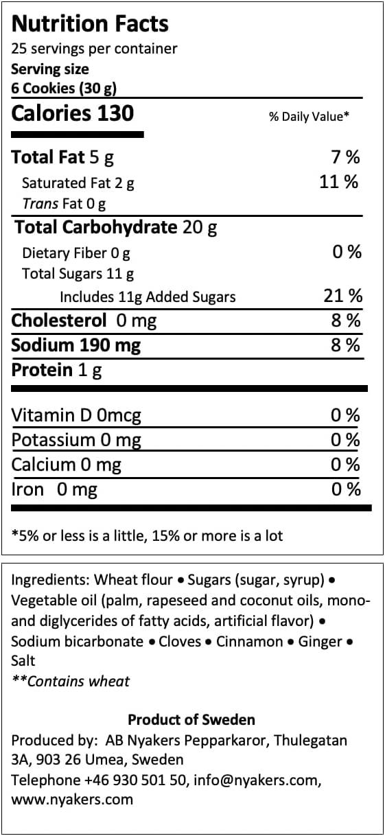 ESSENTIAL PRODUCTS Nyakers Pepparkakor Swedish Ginger Snaps, Vegan Cookies, Dairy-Free Snacks, Gourmet Cookies, Food Gift for, Christmas, Thanksgiving, Packed in Beautiful Tin - 26.45oz Sold by Essential Products