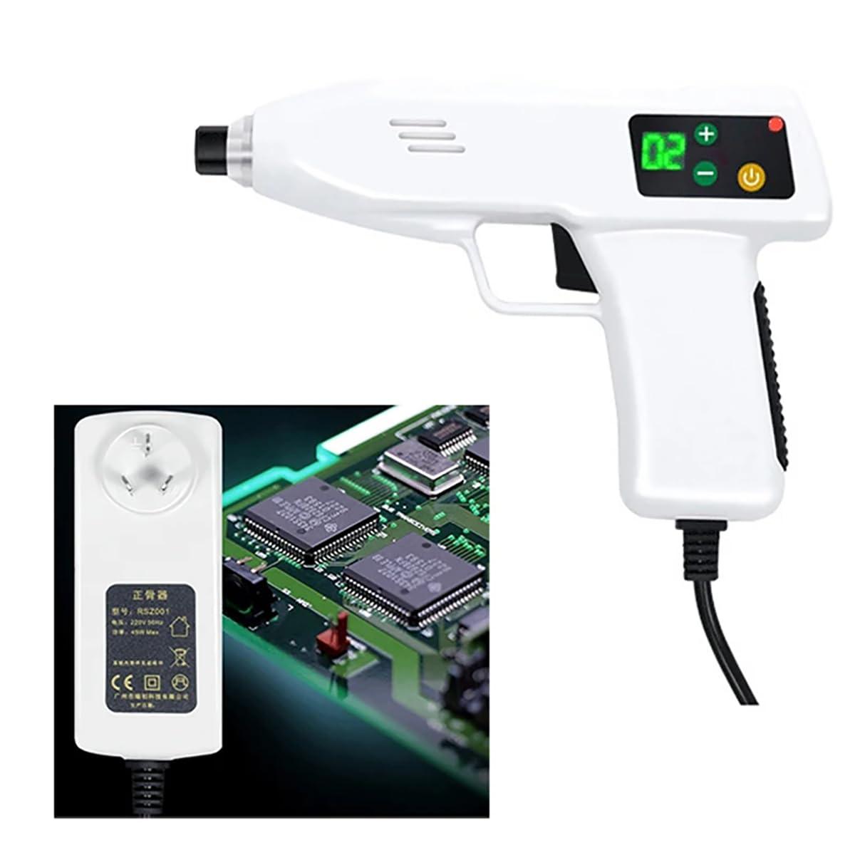 hKjPlvf Chiropractic Adjusting Tool, Chiropractic Activator Spinal Correction Massager, Electric Correction Massage Guns Activator Cervical Massager, LED Display, 4 Massage Strength (100-400N)