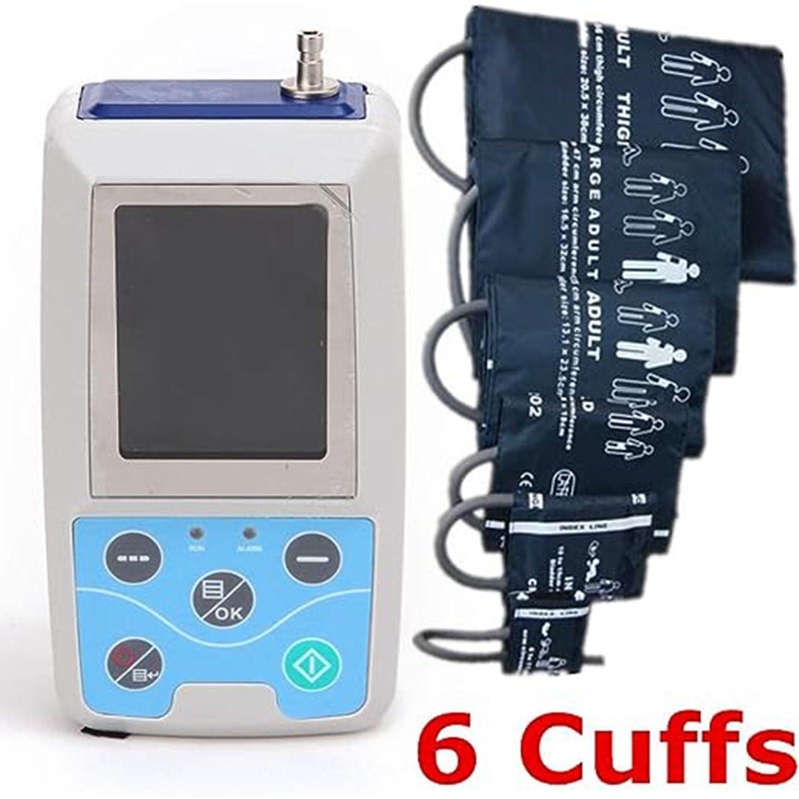 DOUKI DOUKI 24 Hours Ambulatory Blood Pressure Monitoring System ABPM Ambulatory Blood Pressure Analysis System Blood Pressure Recorder Detector 6 Cuffs