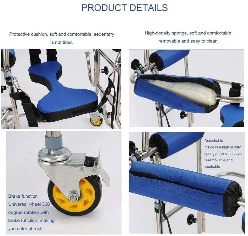 NATWEE YYAI-HHJU 6 Wheel Rollator Walker with Seat Foldable Walking Mobility Aid Steel Cerebral Palsy Rehabilitation Training Height Adjustment for Seniors and Adults It's so Kind of You
