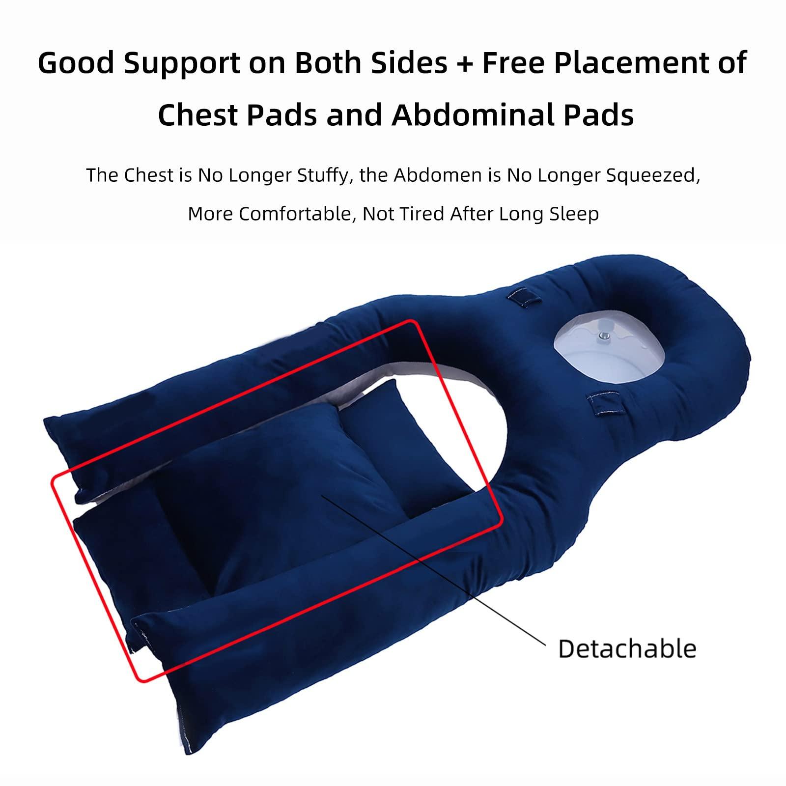 FreshCart Basics Vitrectomy Recovery Pillow - Reversible Face Down Pillow for Eye Surgery, Macular Hole and Retinal Detachment Patients - Height Adjustable Stand & Chest Pads Included