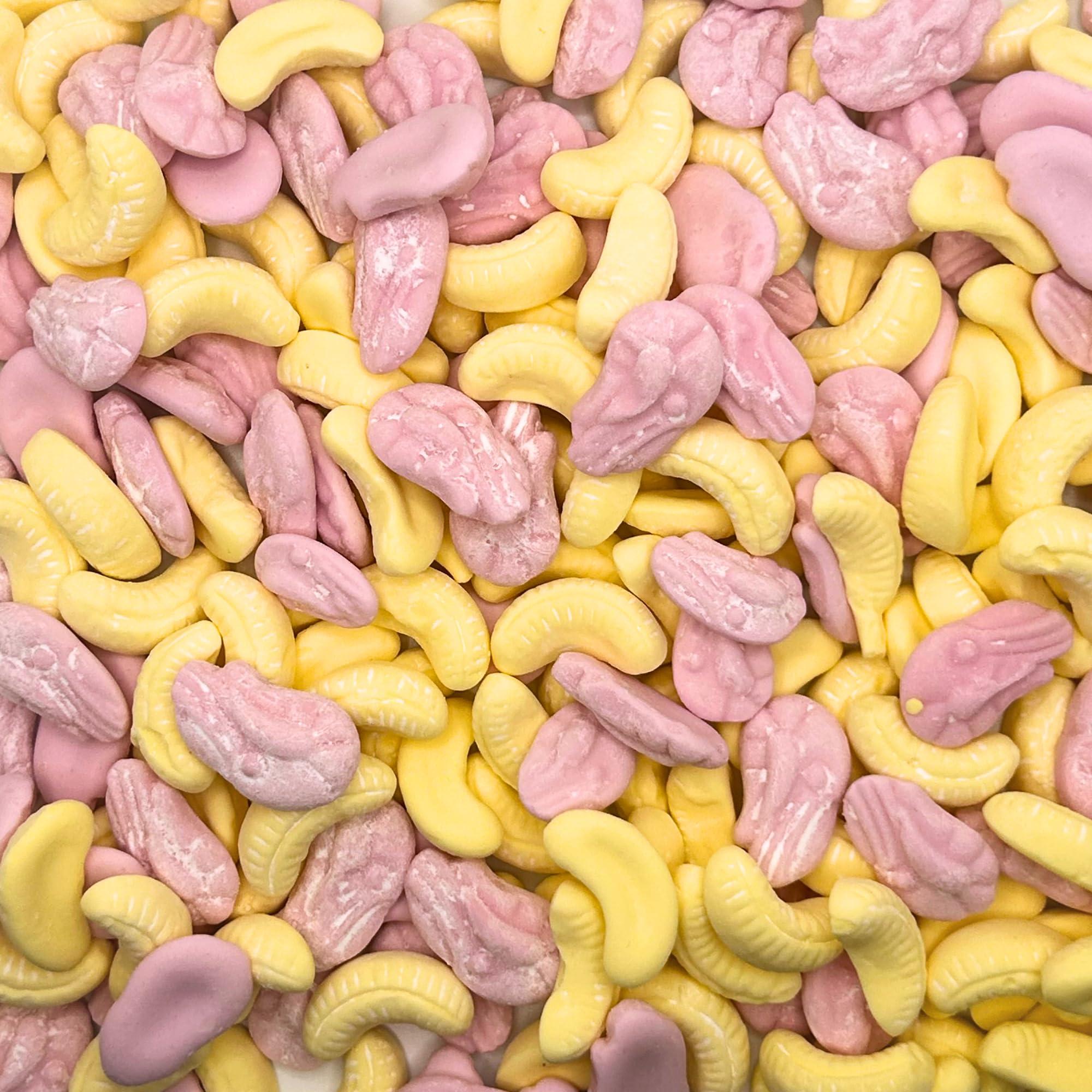 MyCandyShop Original Banana And Shrimp Sweets - Sweets 1kg Bulk Bag - Pick & Mix Shrimps And Bananas Sweets - Retro Sweets, Hygienically Packed in UK for Parties & Sharing