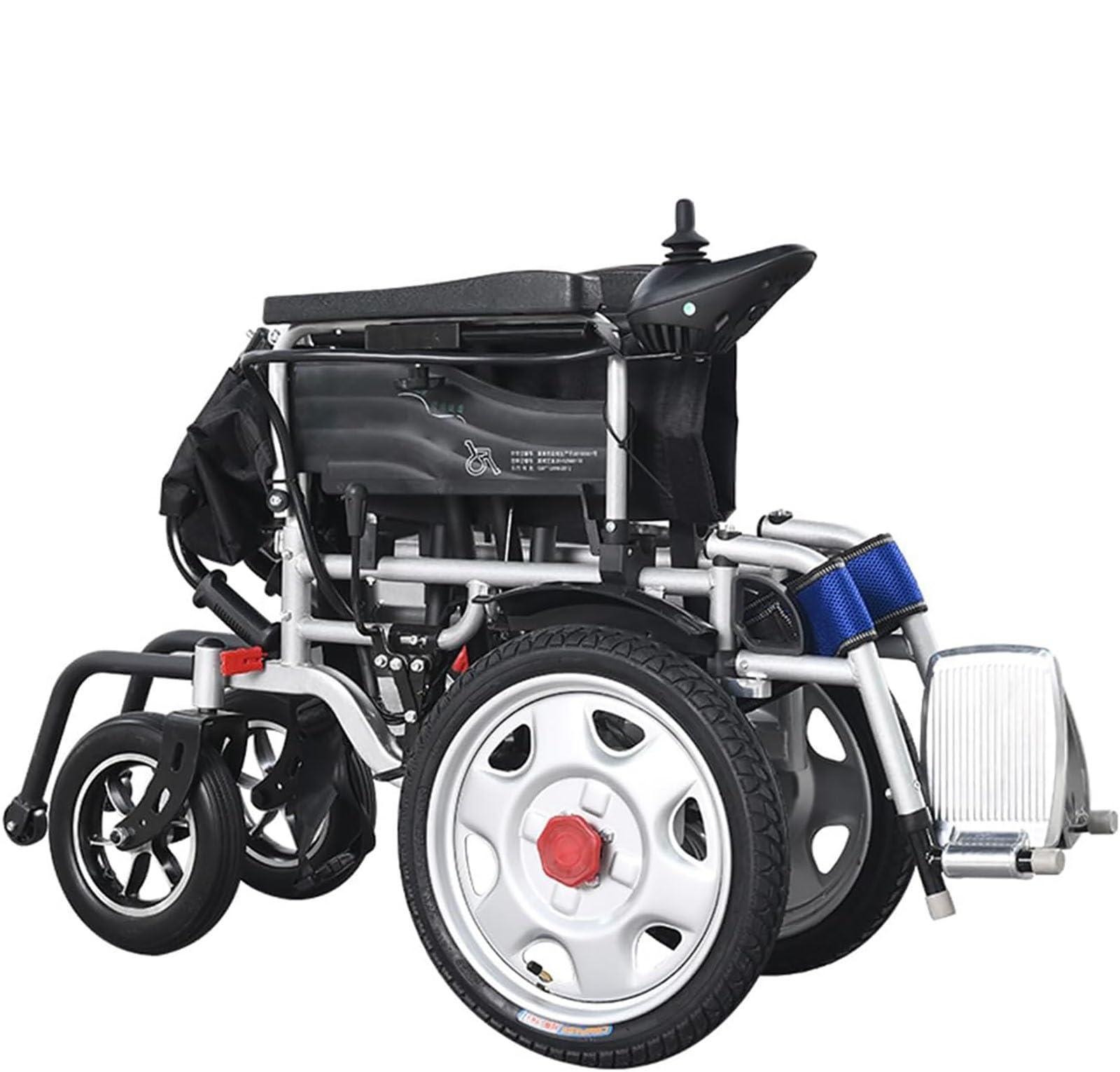 LUCEAE Electric Wheelchair Motorized Fold Foldable Power Wheel Chair, Lightweight Folding Carry Electric Wheelchair, Powerful Dual Motor, Suitable for Elderly and Disabled (Size : B)