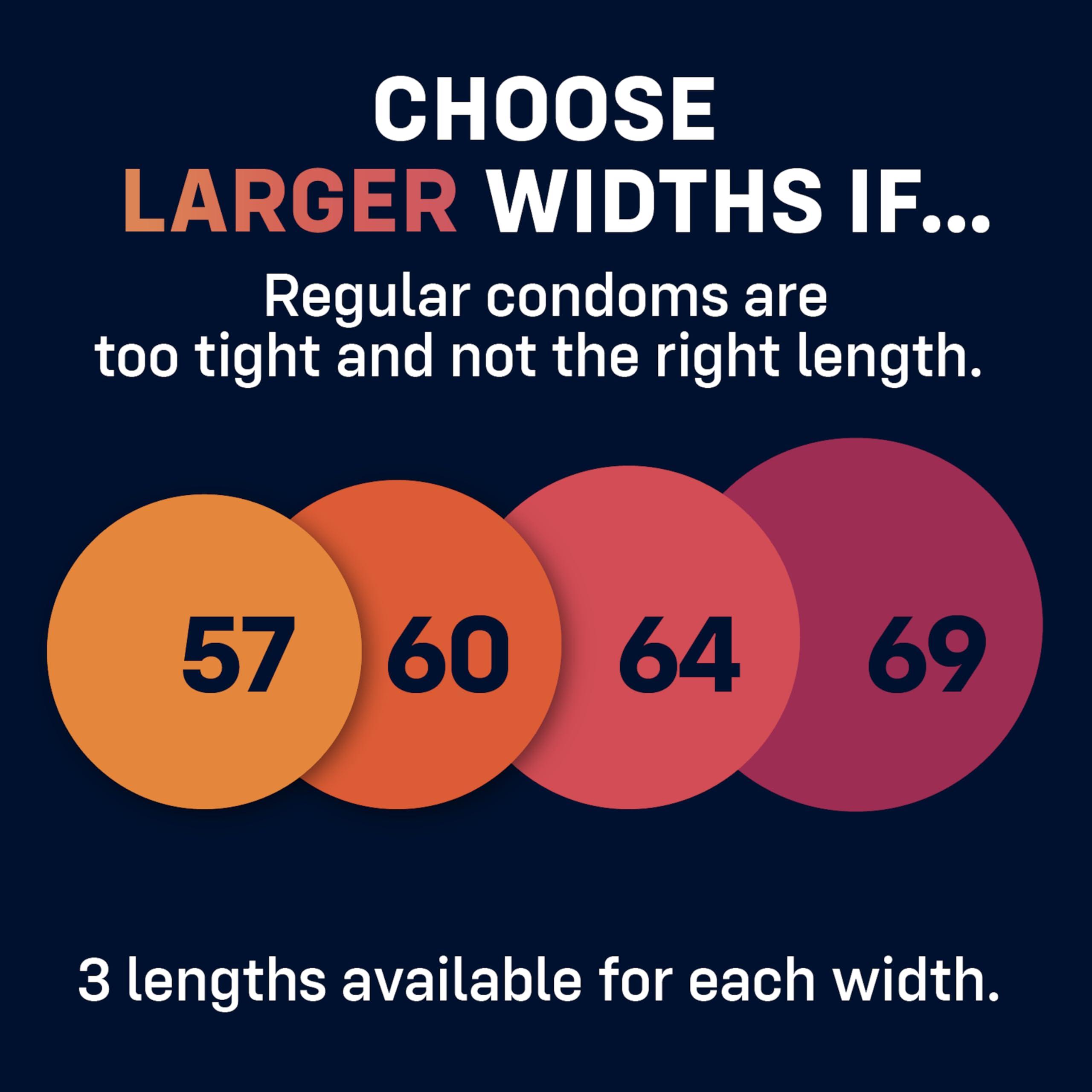 ONE MyONE Custom Fit Large Sized Condoms | Tailored Width & Length | Max Pleasure | Triple Tested Softer Latex | Lubricated | Nontoxic, Vegan, Non-GMO | 57G: Width 57 mm (57), Length 168 mm (G)