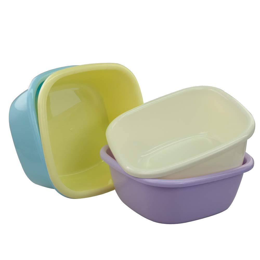 Dynko Dynko Colored Washing Up Bowl, Plastic Square Washing Up Bowls, Set of 4