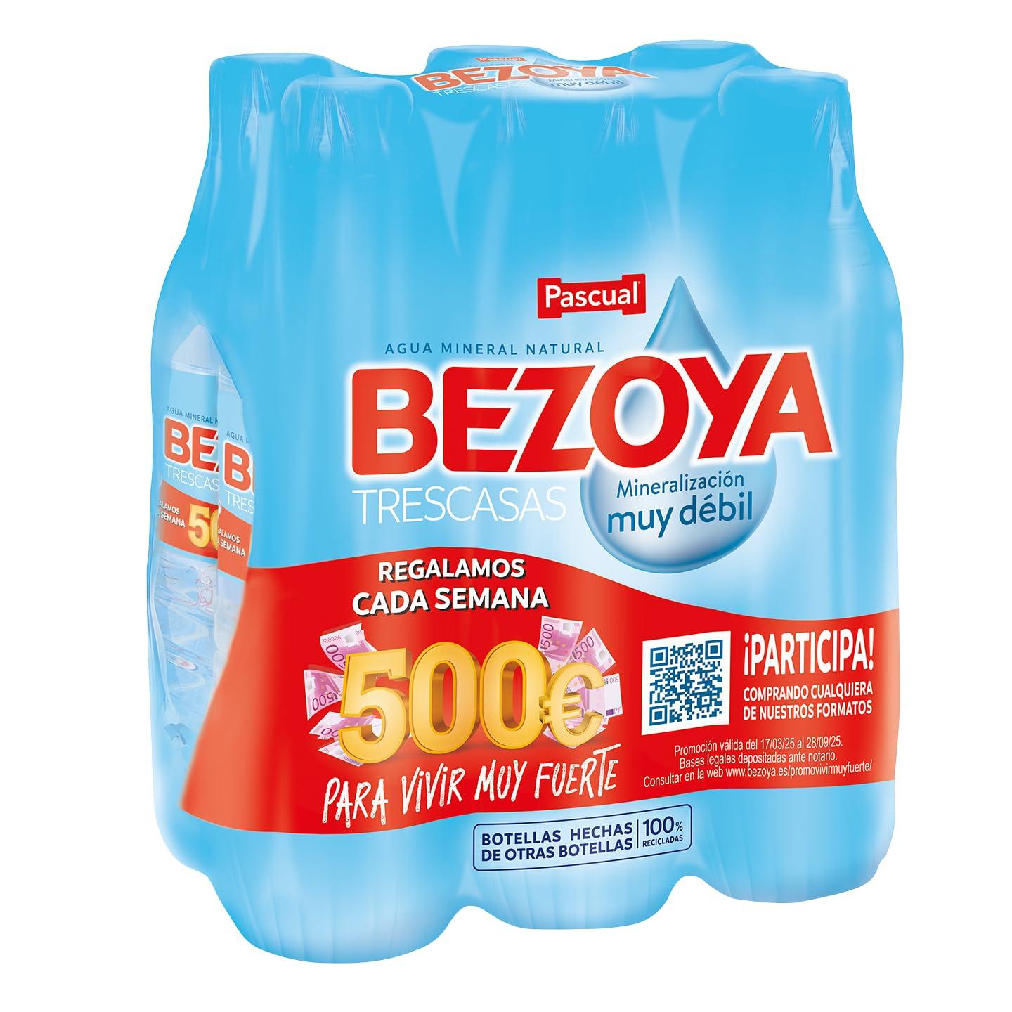 Pascual Bezoya Natural Mineral Water - Pack of 6 x 1L