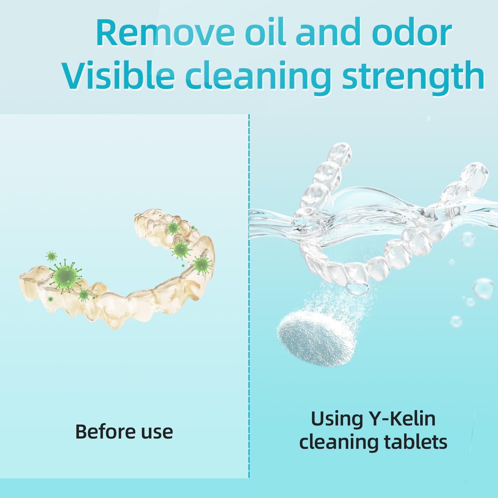 Y-Kelin Y-Kelin Retainer Cleaner,Retainer Cleansing Tablets, Denture Cleaning Tablet, Retainer,Dentures,Mouth Guard Cleaner 12 Tablets