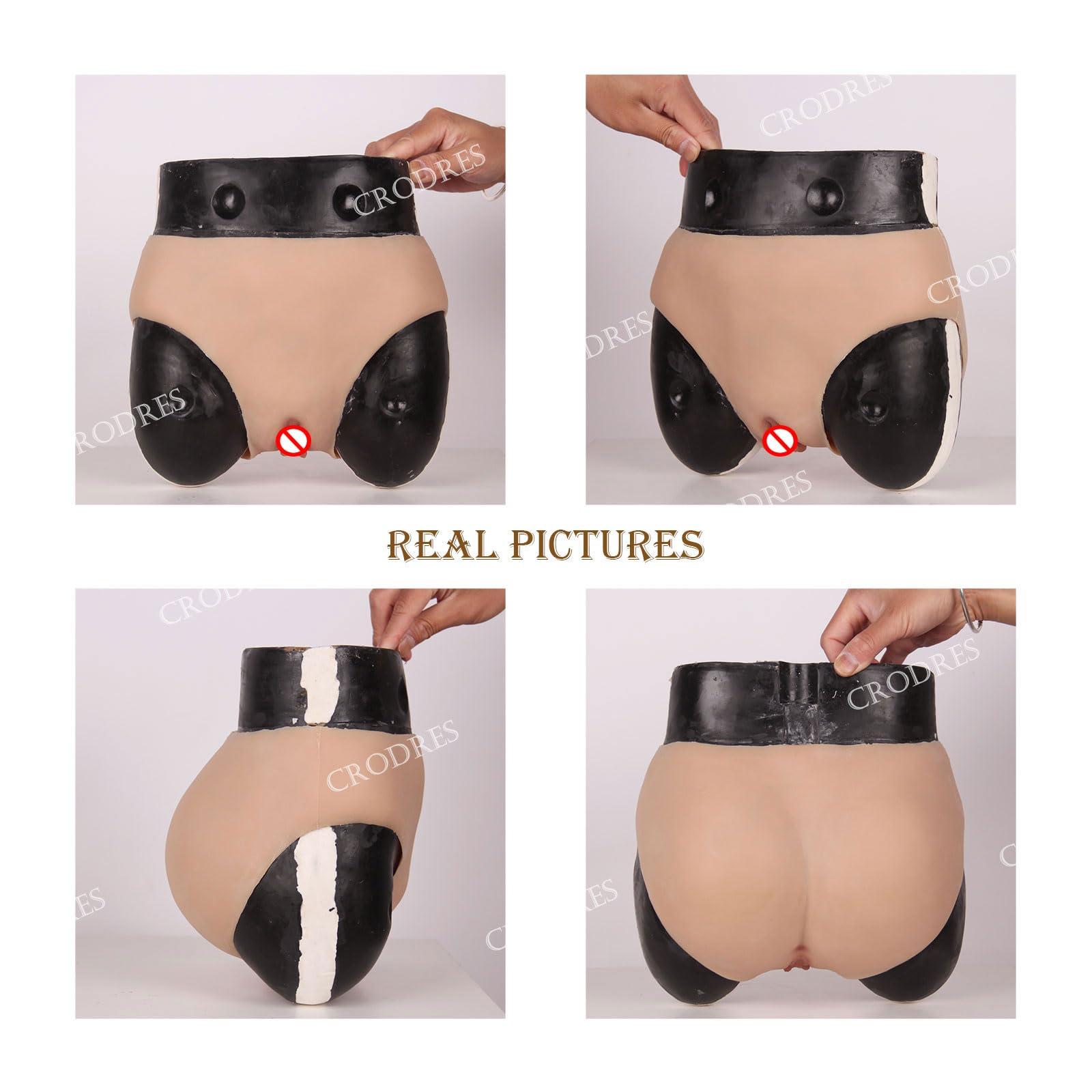 CRODRES CRODRES Crossdresser Silicone Panties Realistic Men's Camel Toes Inserted Hiding Gaff Thong Hip Lift Underwear for Dragqueen,Color 1,Basic