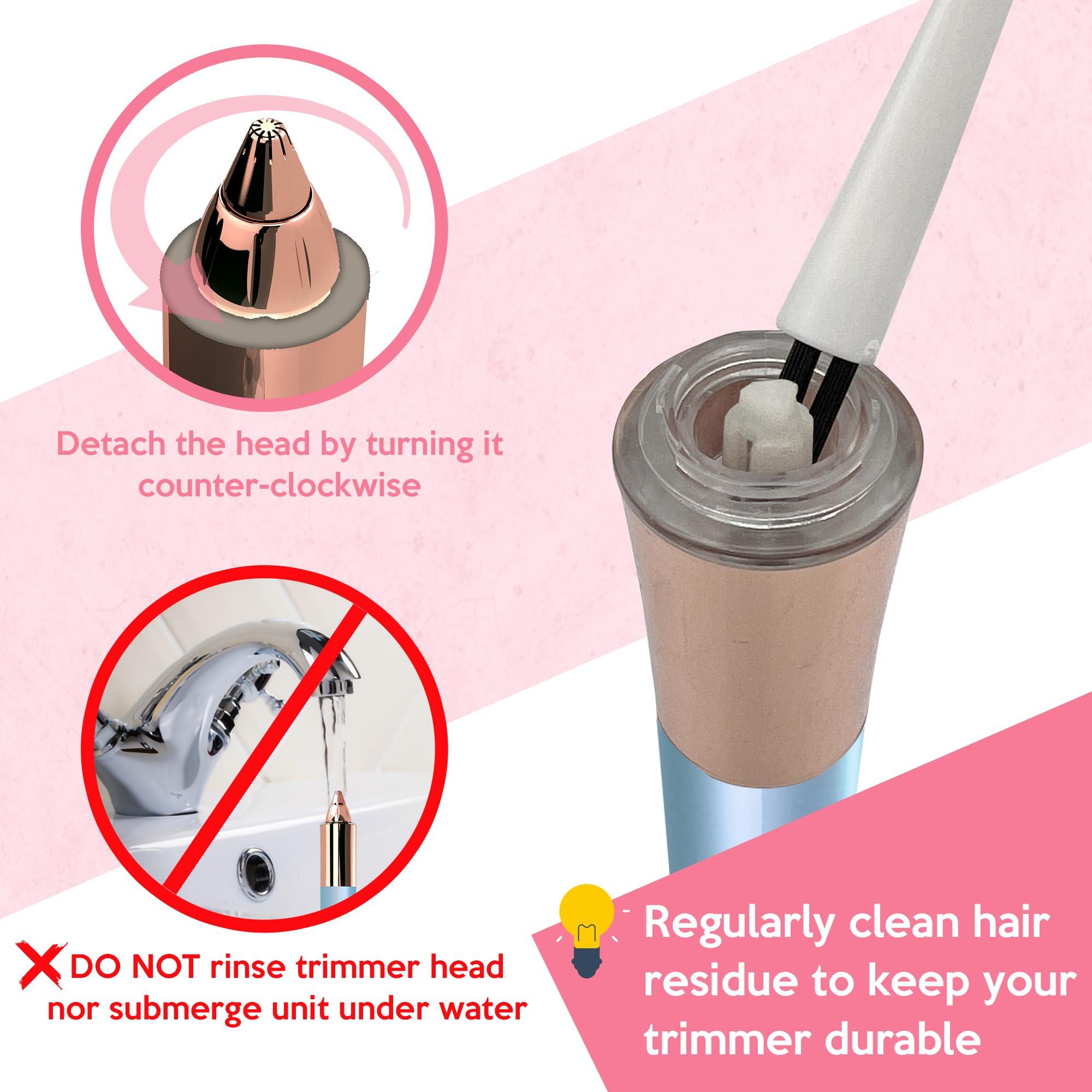 iMusthav iMusthav Mini Portable Eyebrow Removal Trimmer for Women, Eyebrow Epilator Pen, 18K gold-plated hypoallergenic precision pencil-tip. 360 LED light for Instant and Painless Hair Removal.