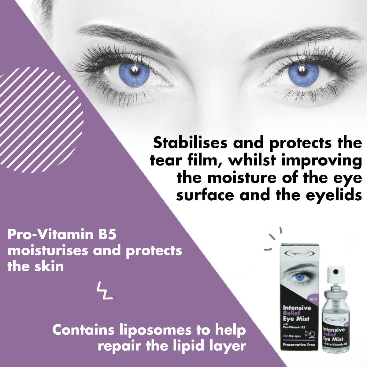 The Eye Doctor The Eye Doctor Eye Mist Intensive Relief Twin Pack - Soothes Irritated Tired Dry Eyes - Preservative Free - Contains Pro-Vitamin B5 - Suitable for Contact Lenses - 2X 10ml Spray Bottle