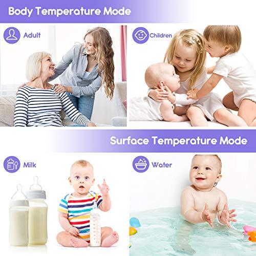 KKmier Thermometer for Adults, KKmier Digital Forehead Thermometers, Non Contact Infrared Temperature Checker for Adults Children Baby, Thermometer Gun with Fever Alarm, 2s Readings, 99 Measurement Memory