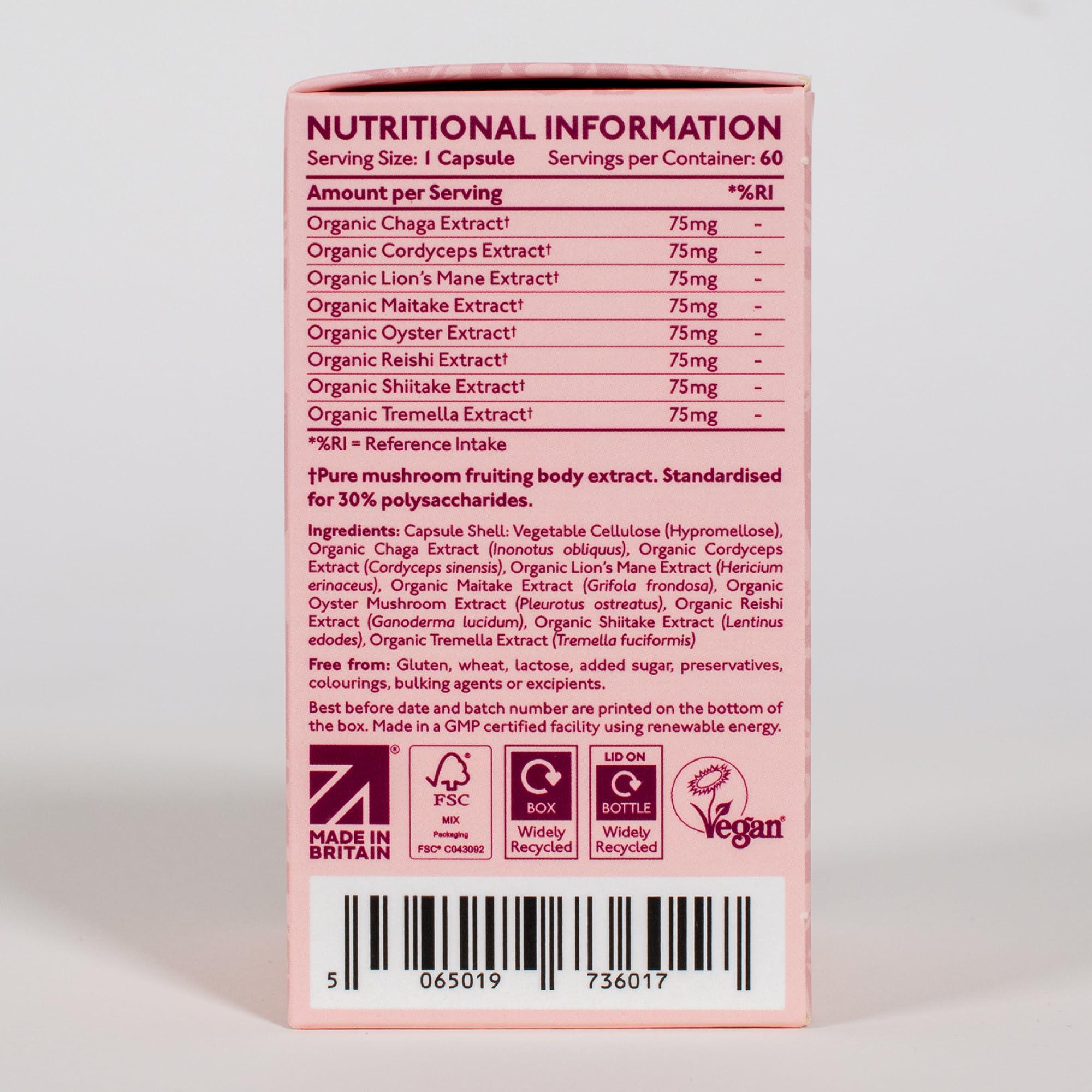 London Herbs 8 Mushroom Complex Organic Extracts 60ct