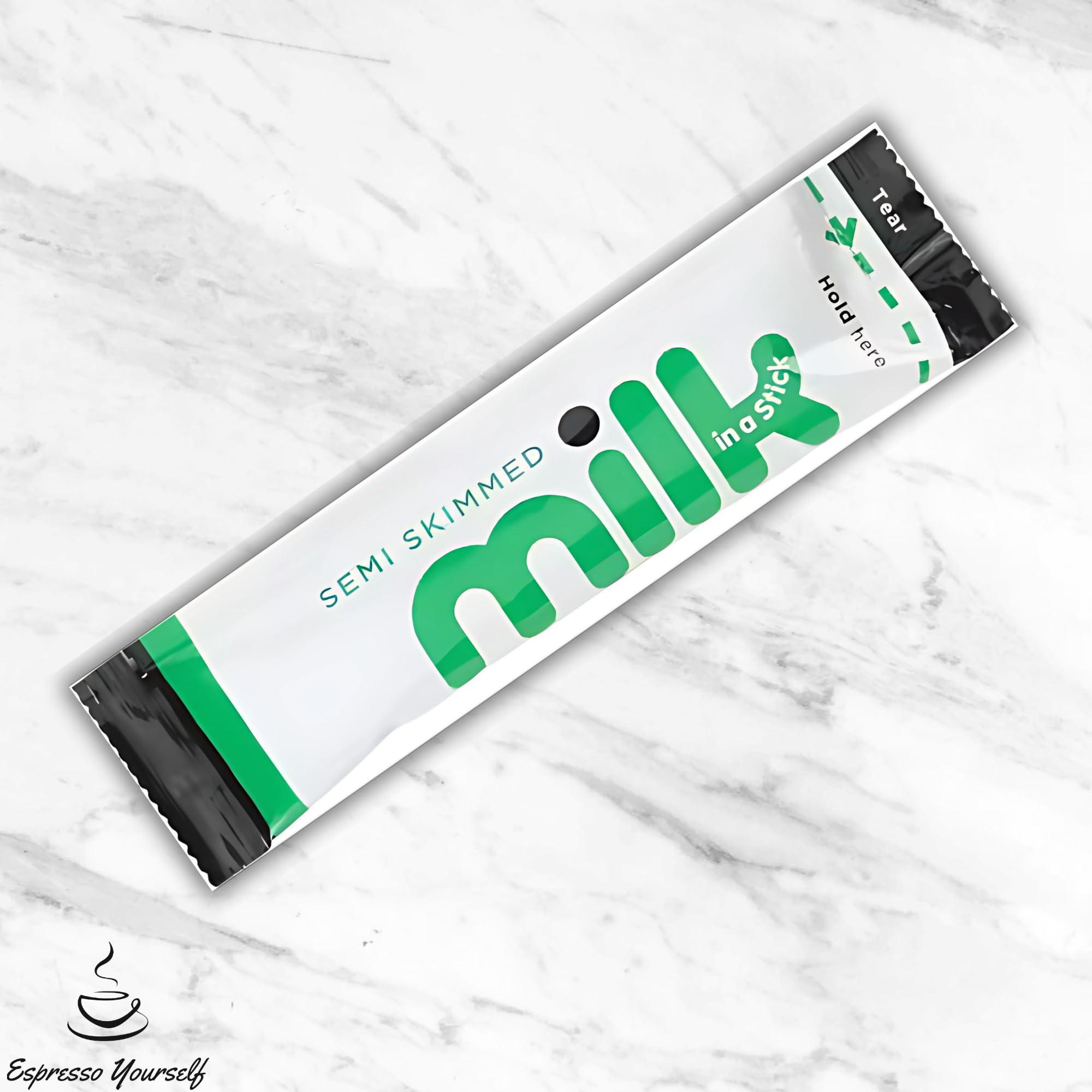 Espresso Yourself 30 x Lakeland Dairies Milk In A Stick - UHT Semi Skimmed Milk Sachets - 10ml Each. Ideal for Travel, Camping, Work, Hotels, Airplanes, and Letterbox Friendly Packaging By Espresso Yourself