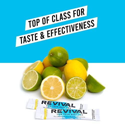 Revival Shots Revival Rapid Rehydration Electrolytes Powder - High Strength Vitamin C, B1, B3, B5, B12 Supplement Sachet Drink, Effervescent Electrolyte Hydration Tablets - 12 Pack Assorted Flavours
