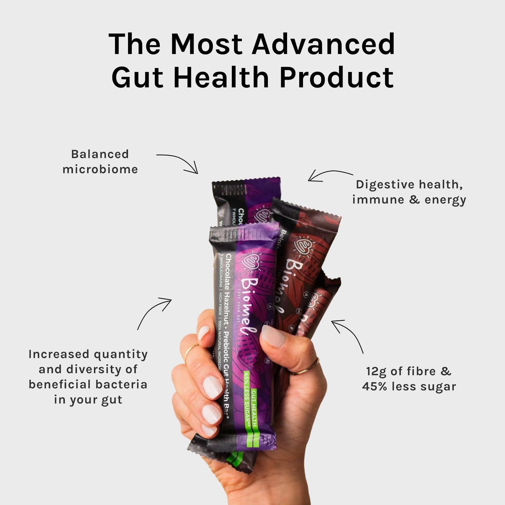 Biomel Biomel Prebiotic Cereal Bars | Gut Health | High Fibre | 45% Less Sugar | 12 Bars (Chocolate Hazelnut)