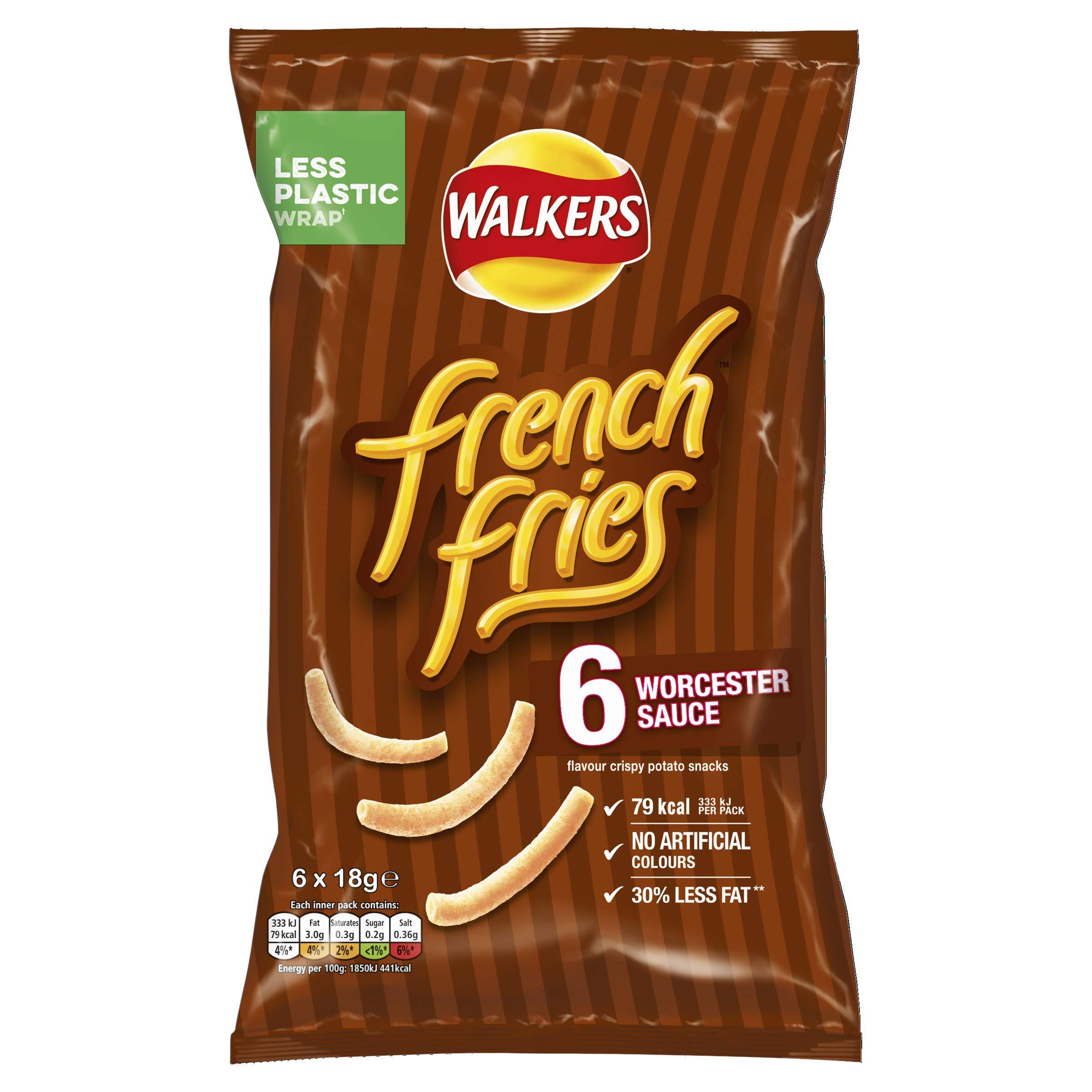 Walkers Walkers French Fries Worcester Sauce Multipack Snacks (Pack of 4)