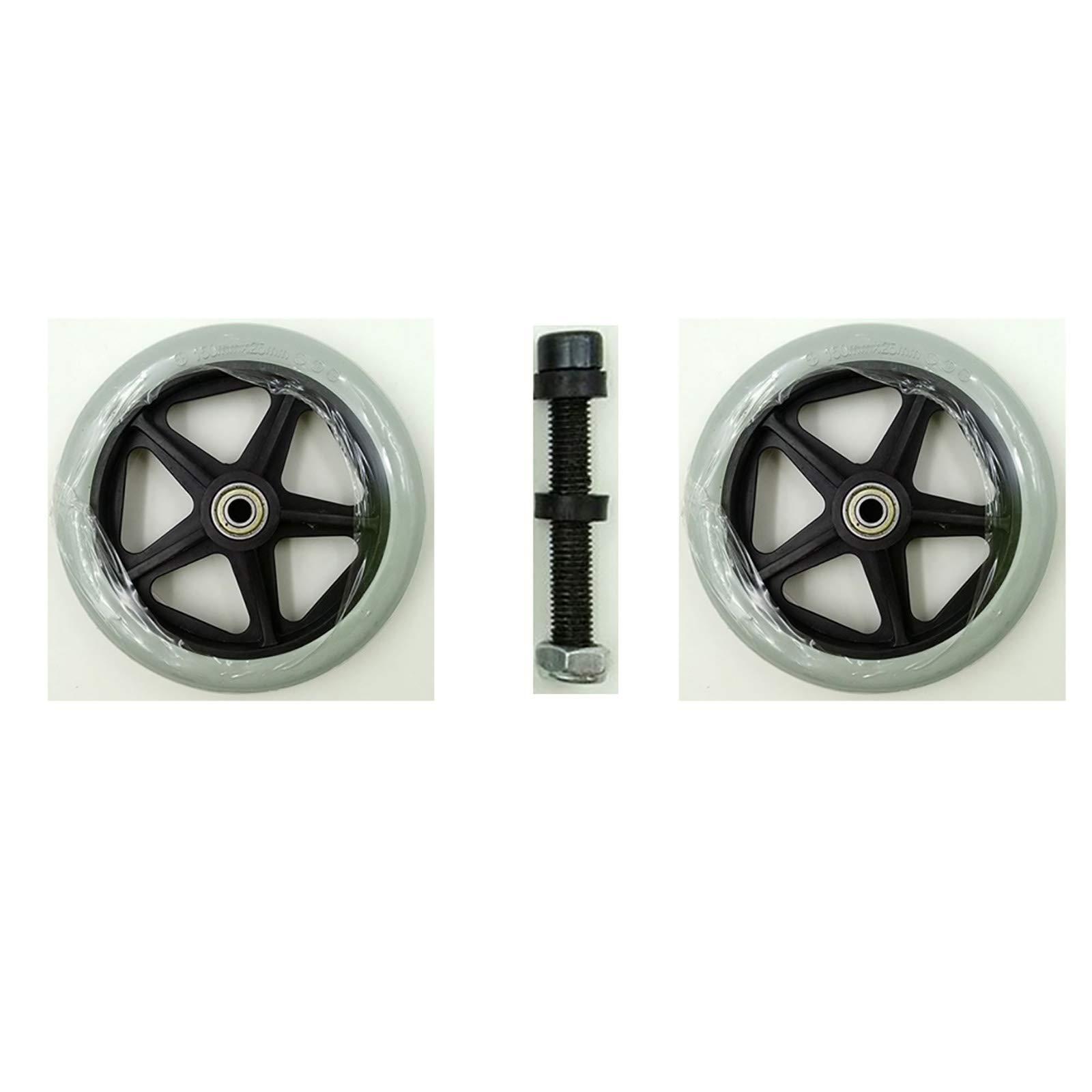 AiQima AiQima Wheelchair Wheels 6Iners Solid Rubber Tyre Anti-Skid Wheelchair Fronter,2 Pack