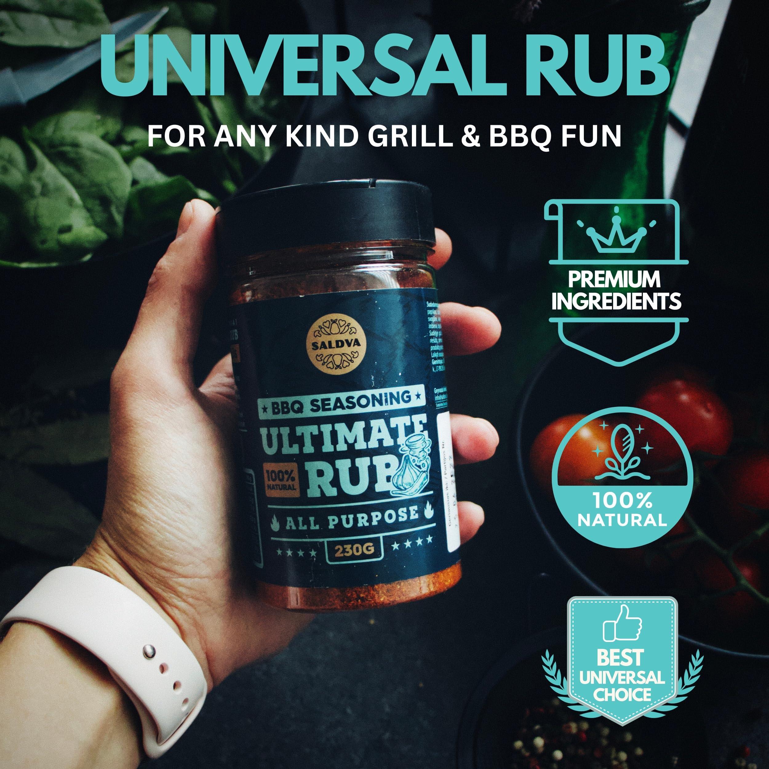 SALDVA Classic Selection of Premium BBQ Seasonings - Holy Cow, Angels Wings, Smoky Pig, Ultimate Rub BBQ Rubs | Pack of 4 | 100% Natural | Great Foodie Gift