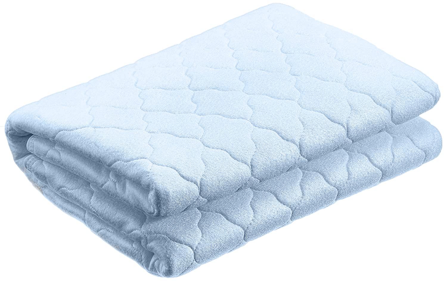 P&S Healthcare Ltd Incontinence Bed Pads in Various Sizes - Economy - Washable Bed pad - Bed Protector - high absorbencies Washable/Reusable (Blue - Without Wings, 100cm x 100cm)