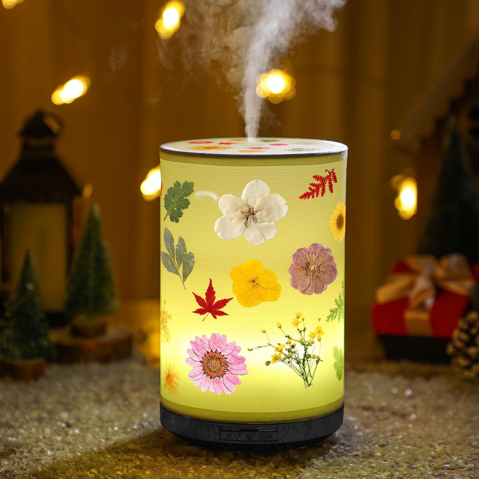 Rossesay Rossesay Dried Flower Essential Oil Diffuser 250ml Snowman Ceramic Diffuser Essential Oil for Cute Small Aromatherapy Diffusers Humidifier Gifts for Home Office Decorations
