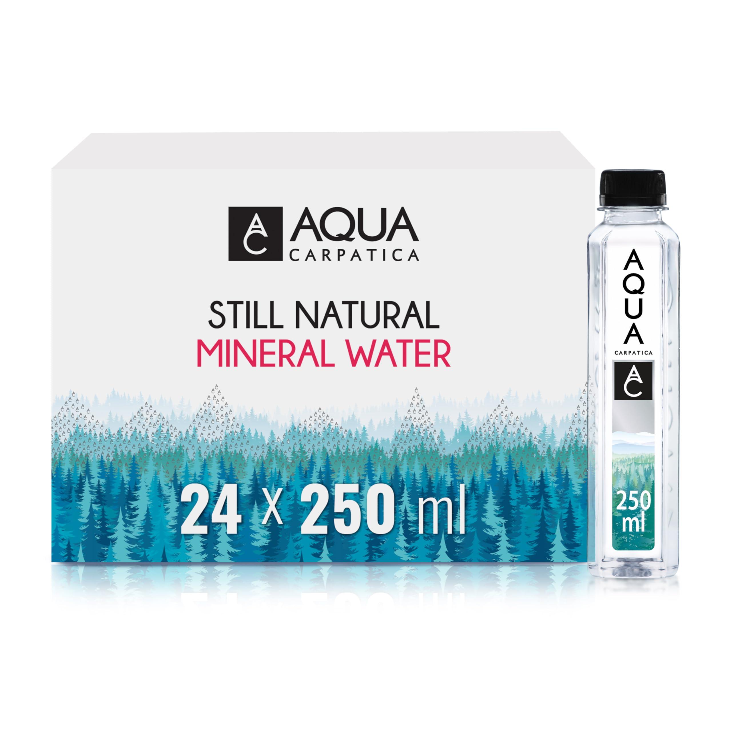 Aqua Carpatica AQUA Carpatica 250ml x 24 Pure Natural Still Mineral Water - 24-Pack Bottled Water, Virtually Nitrate Free, Low Sodium, Naturally Alkaline, Natural Electrolytes, Premium Multipack 100% Recyclable