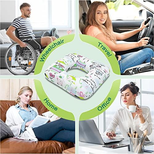 Mybow Mybow Donut Pillow for Bed Sores Postpartum Pregnancy Doughnut Pillow Sitting Donut Hemorrhoid Tailbone Back Pain Butt Ear Head Fistula Orthopedic Surgical Medical Seat Cushion for Women Men (White)