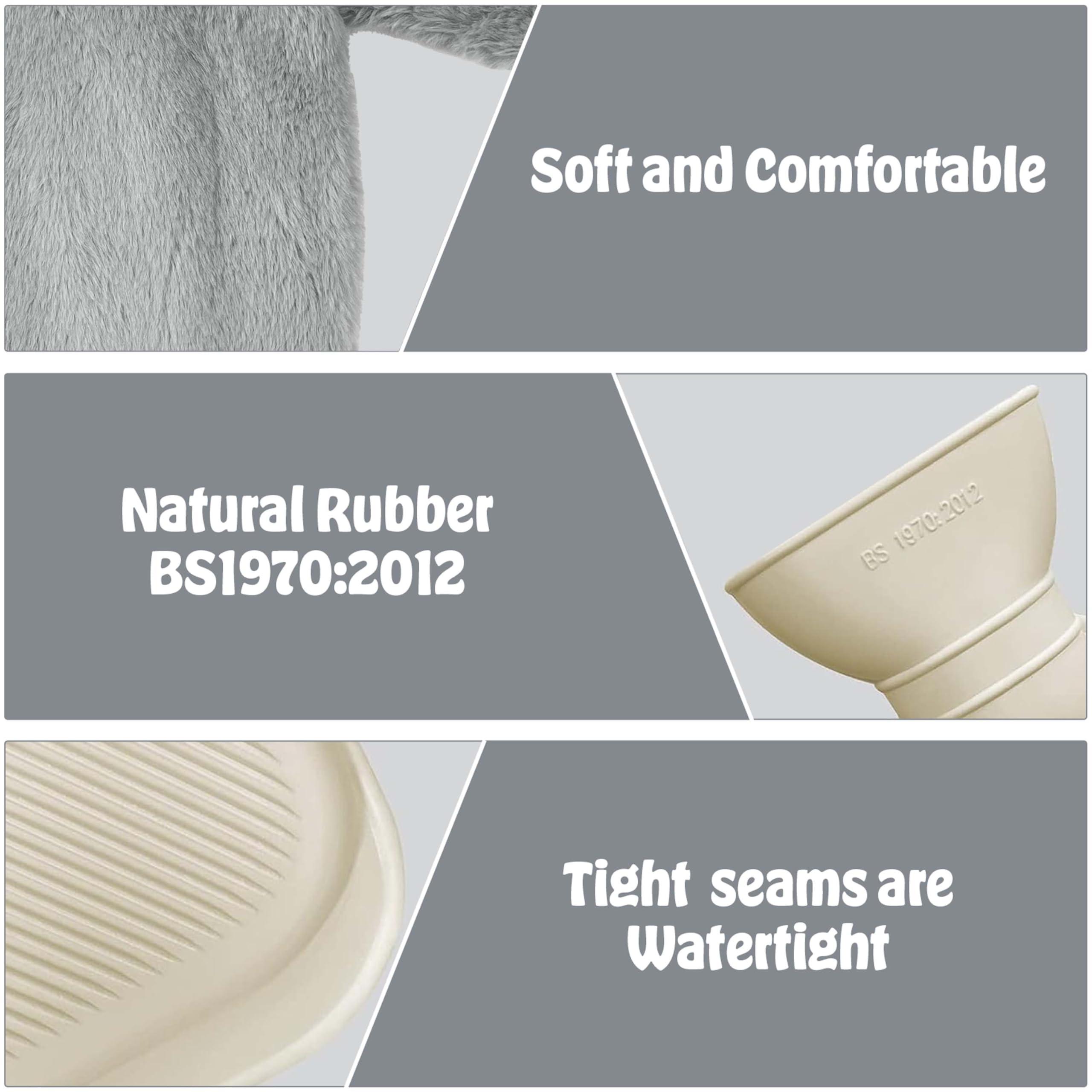 Crystals Crystals 1L or 2L Happy Sloth Hot Water Bottle - Natural Rubber for Longer Heat Hot Water Bag for Pain Relief on Aches or Injuries, Hand Feet Warmer, Neck and Shoulder Pain Relief (Extra Long 2L)