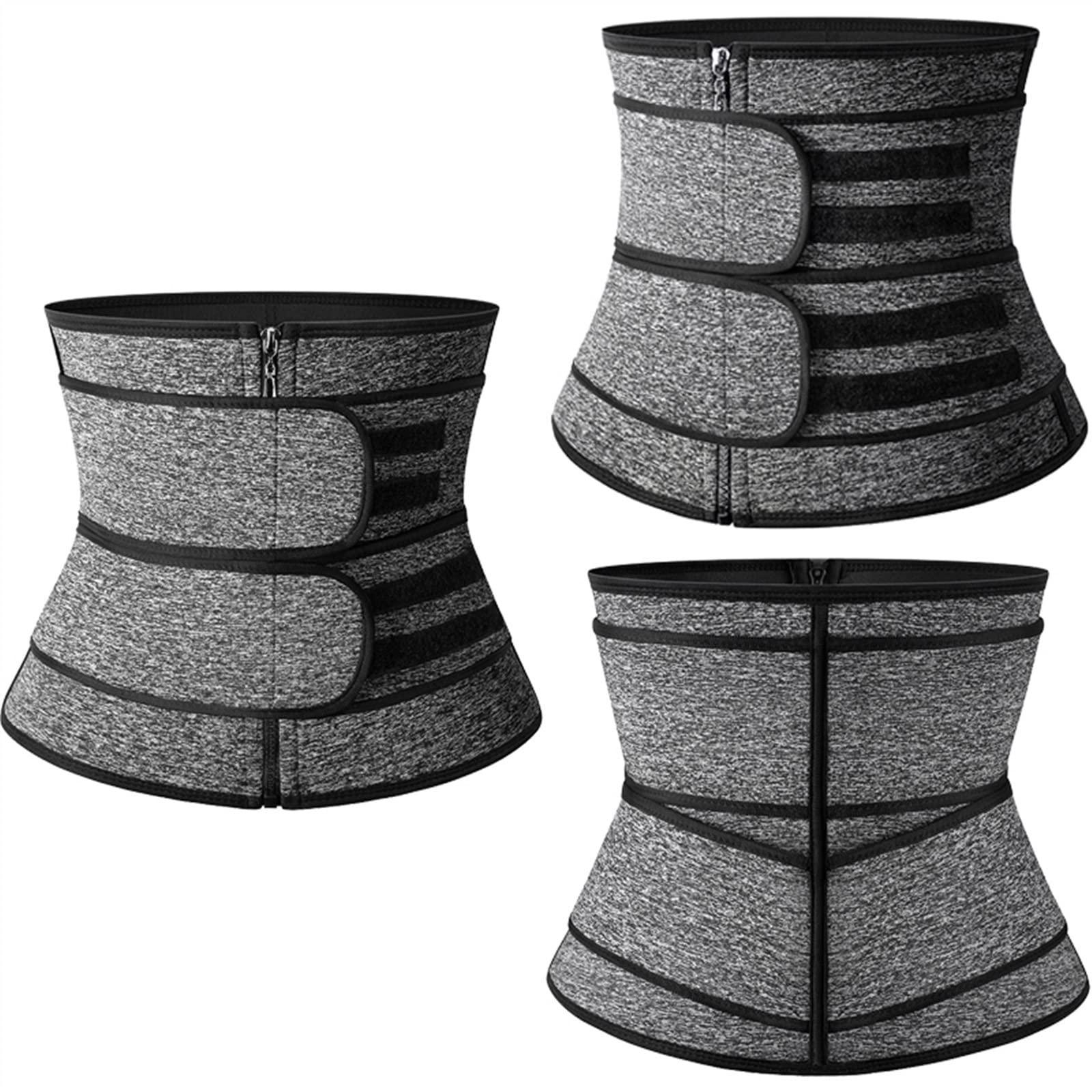 FANFENG FANFENG Women\'s Postpartum Belly Belt Back Posture Corrector Wasit Trainer Adjustable Double Pull Lumbar Support Corset (Color : Grey, Size : XXL/XX-Large)